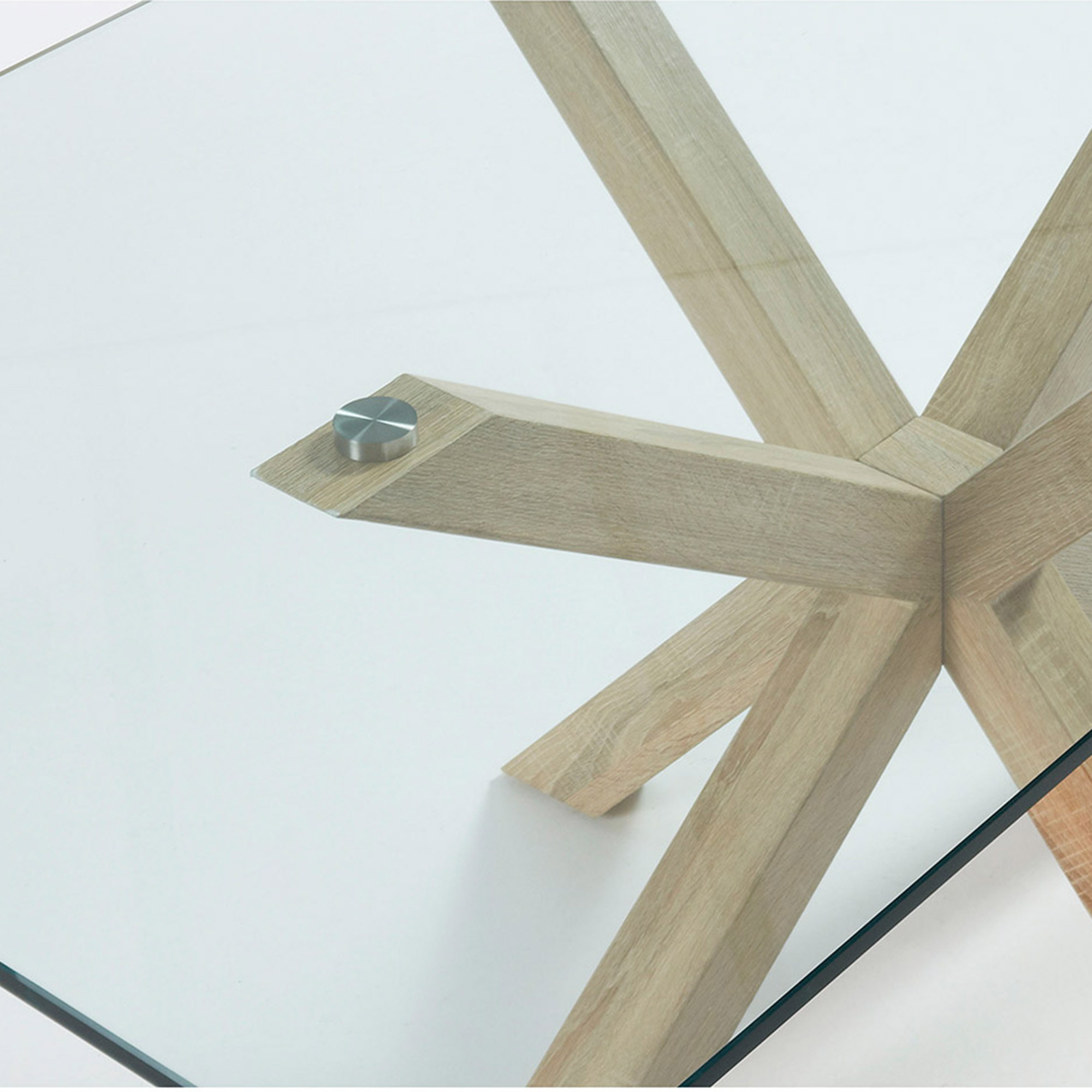 Kave Home Eettafel 'Argo' hout / glas, 160 x 90cm