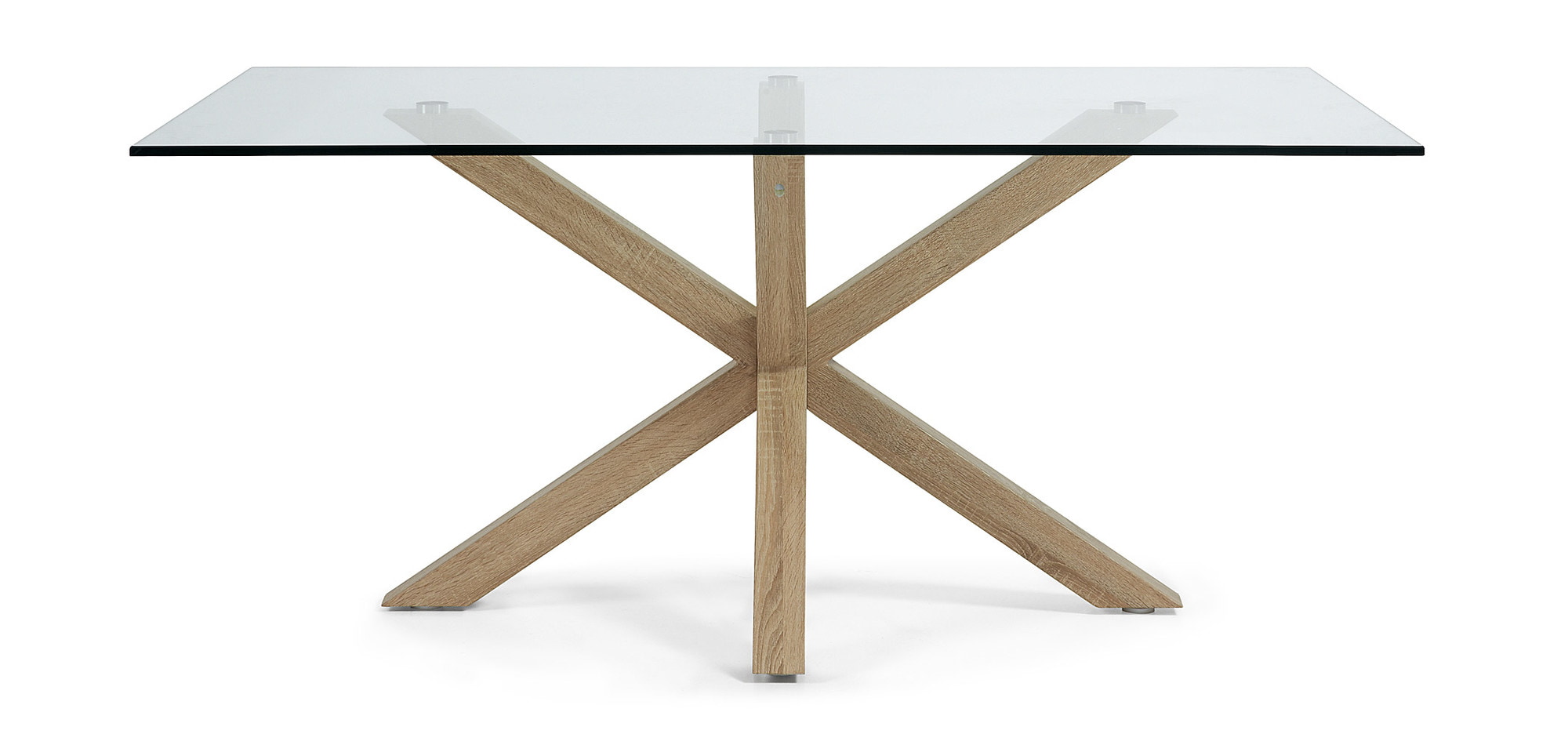 Kave Home Eettafel 'Argo' hout / glas, 180 x 100cm