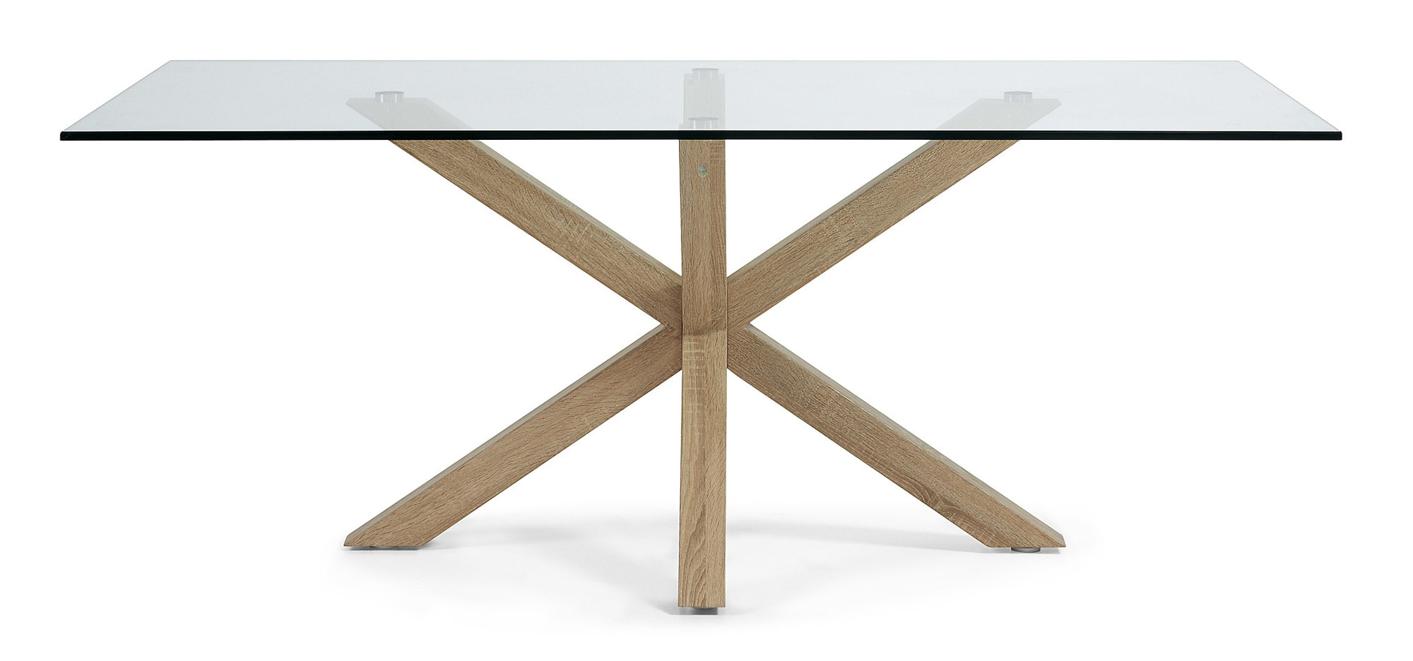 Kave Home Eettafel 'Argo' hout / glas, 200 x 100cm