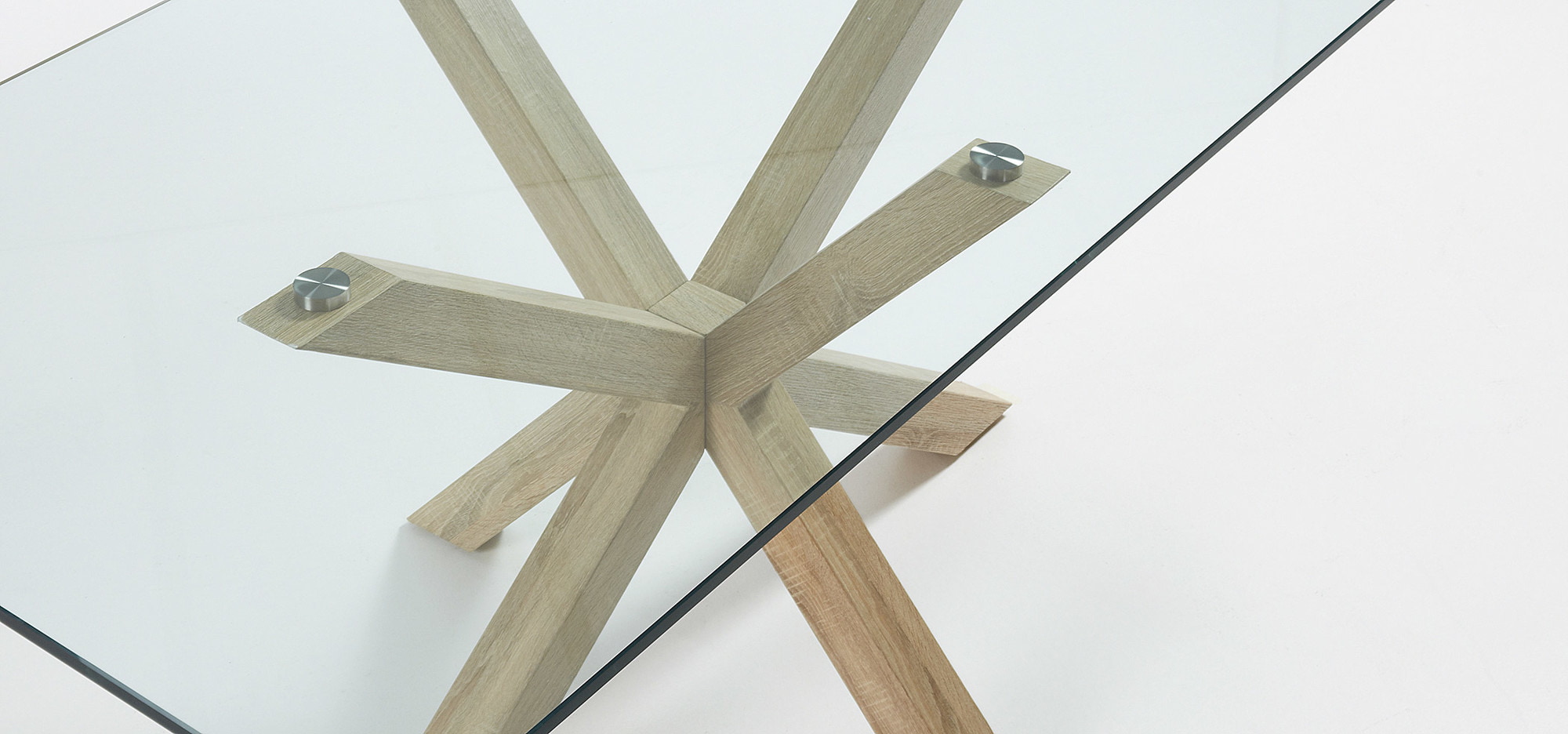 Kave Home Eettafel 'Argo' hout / glas, 200 x 100cm