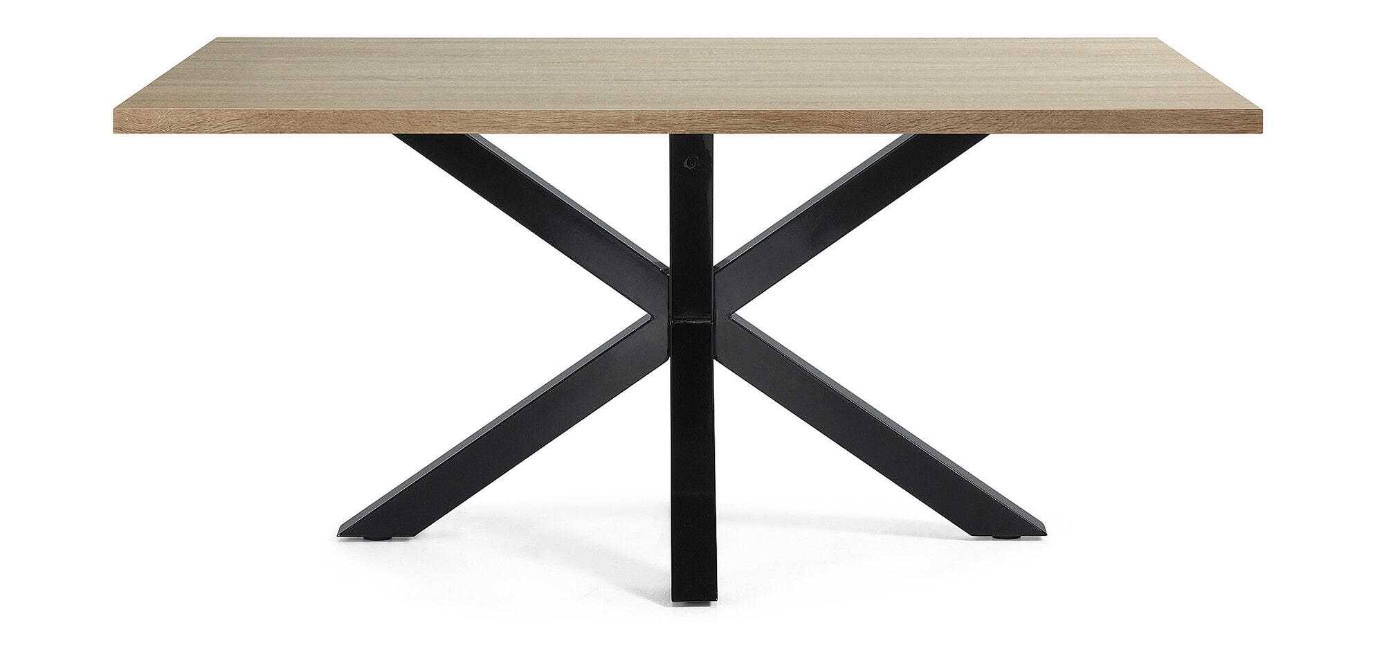 Kave Home Eettafel 'Argo' Zwart/Eiken, 180 x 100cm