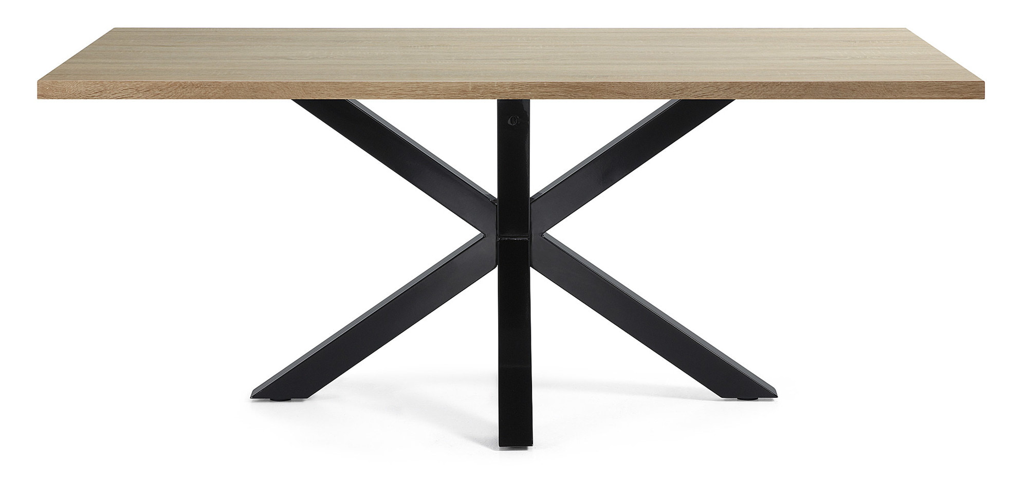 Kave Home Eettafel 'Argo' Zwart/Eiken, 200 x 100cm