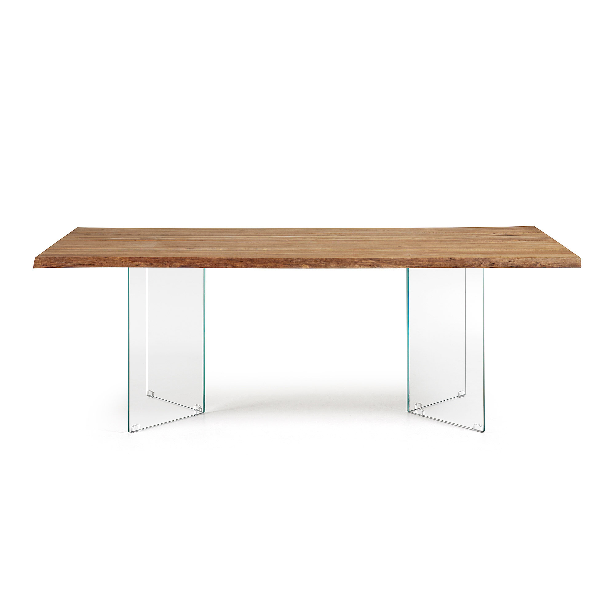 Kave Home Eettafel 'Lotty' Eiken en Glas, 220 x 100cm