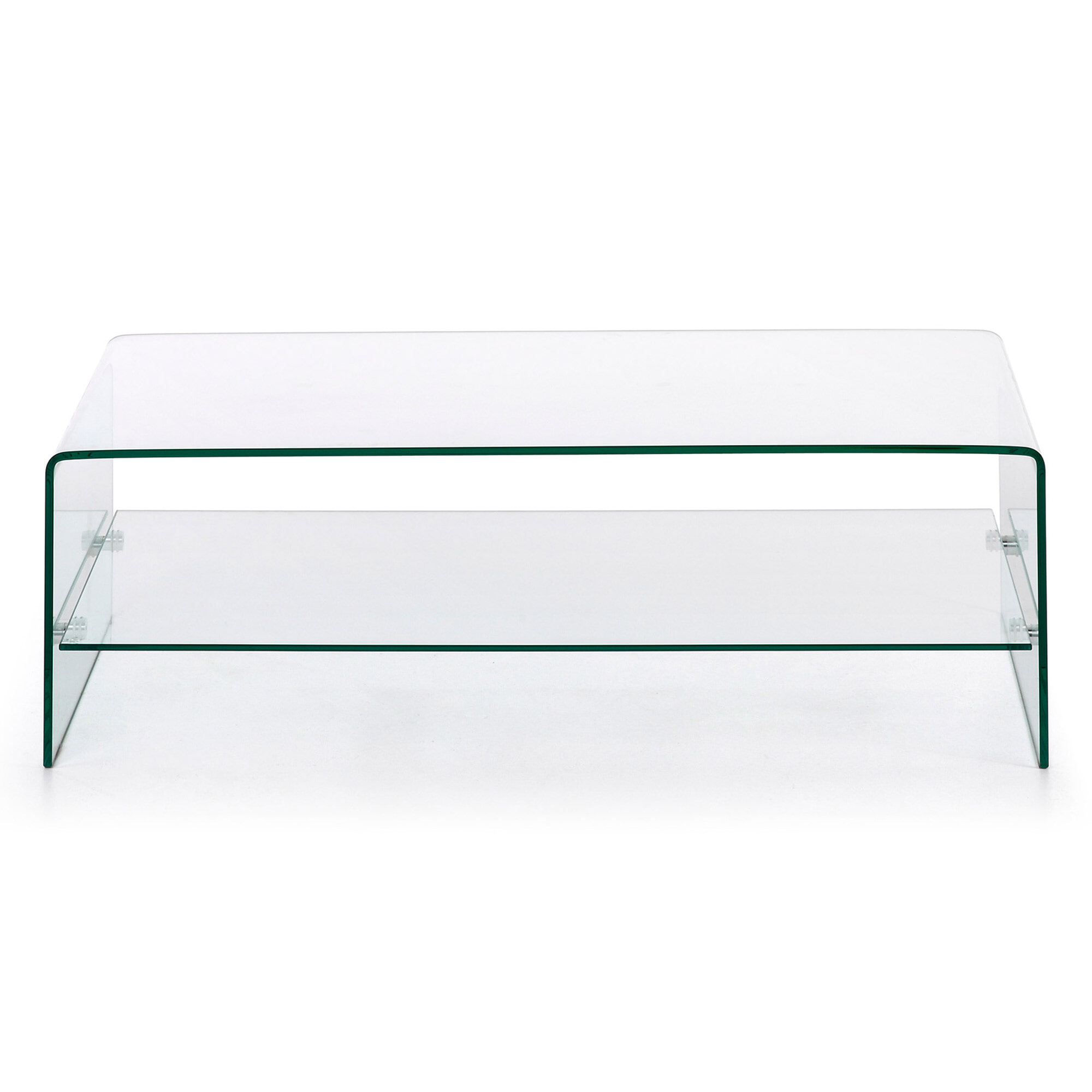 Kave Home Glazen Salontafel 'Burano' met onderplank, 110 x 55 cm