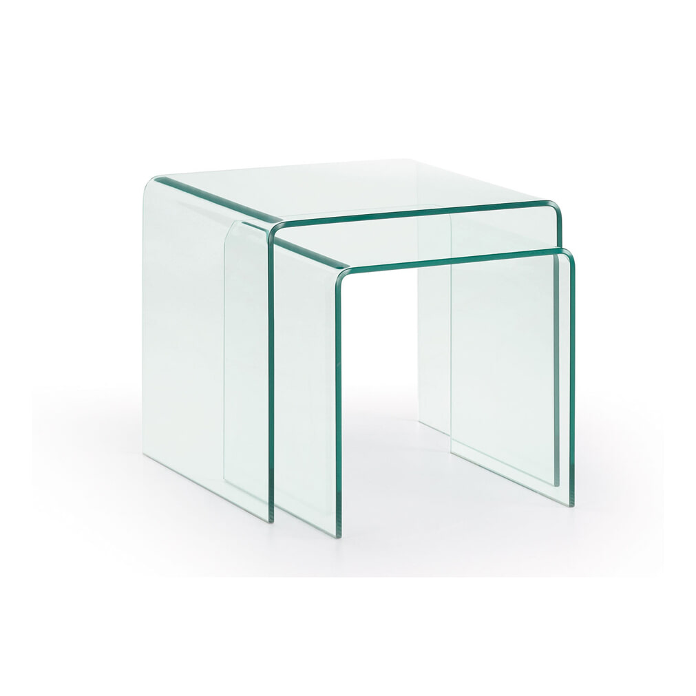 Kave Home Glazen Salontafel 'Burano' Set van 2 stuks