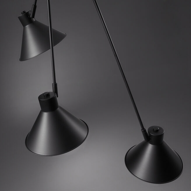 Kave Home Hanglamp 'Dione' 3-lamps, kleur zwart