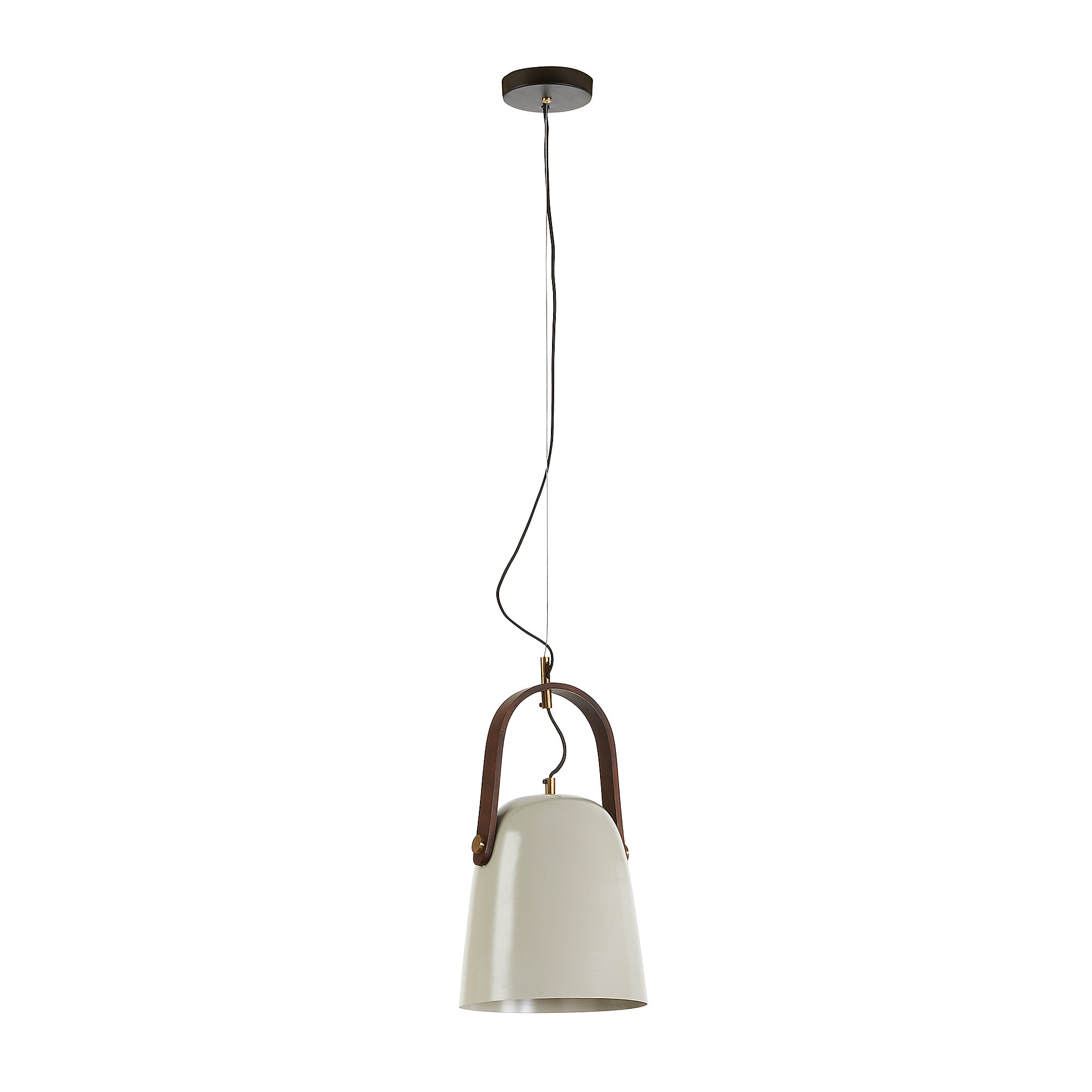 Kave Home Hanglamp 'Zanie' Metaal en Mangohout, 25cm, kleur Beige