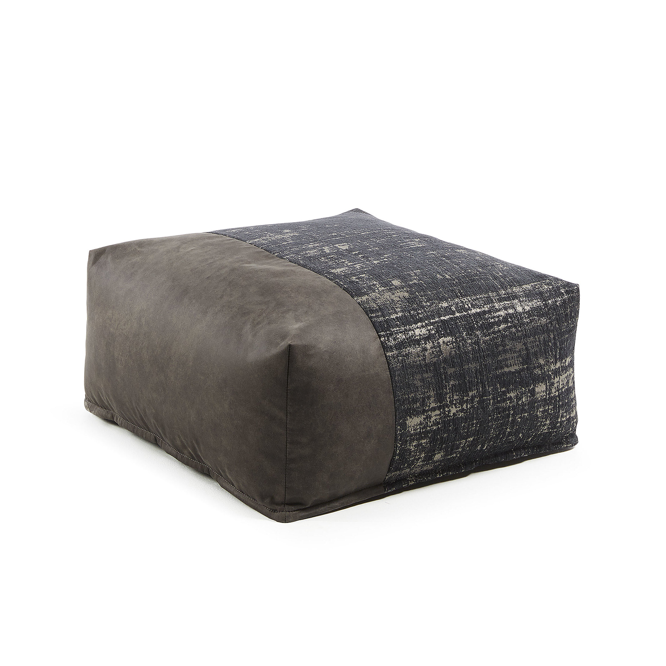 Kave Home Poef 'Nazca' 70cm, kleur Donkergrijs