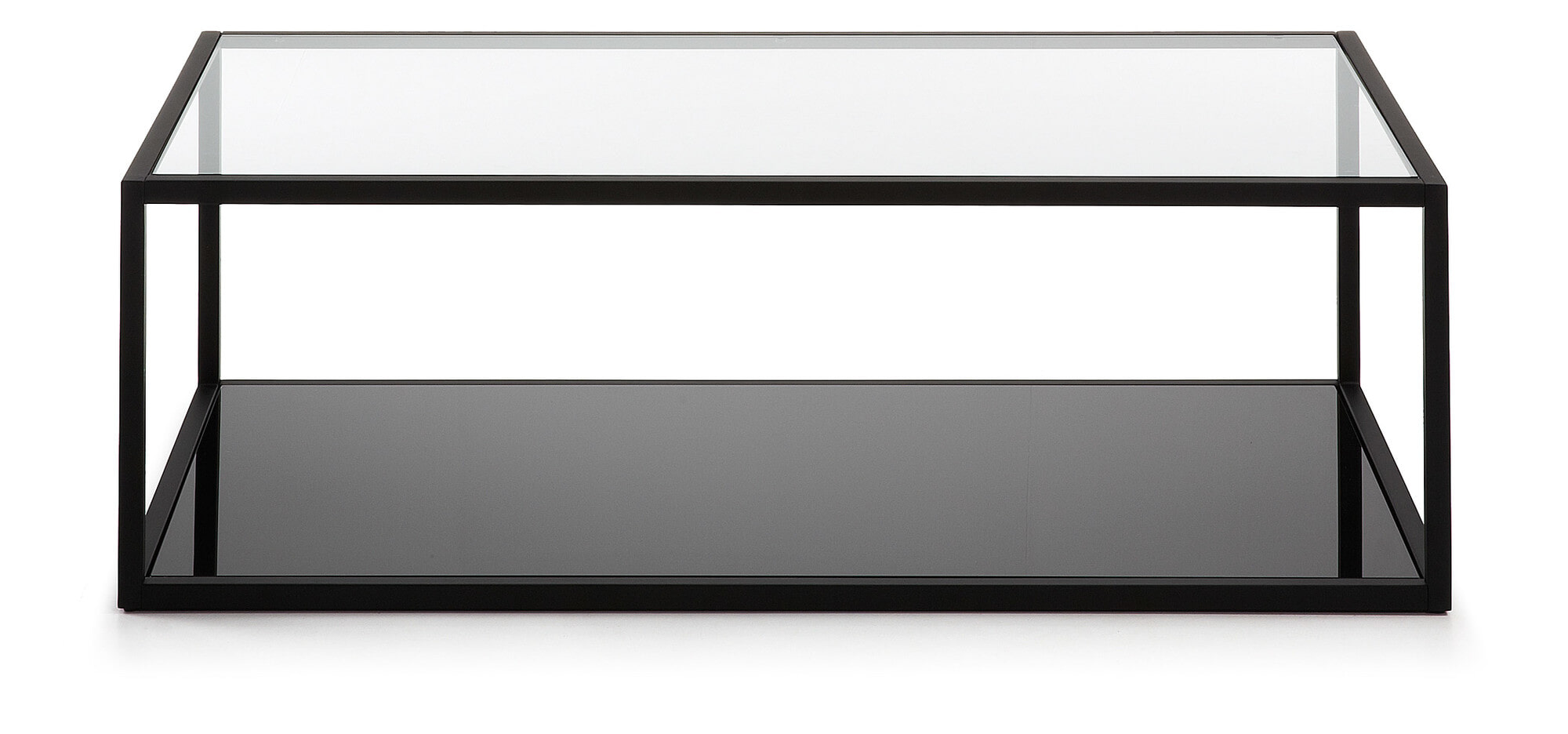 Kave Home Salontafel 'Blackhill' Glas met zwart frame, 110 x 60cm