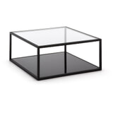 Kave Home Salontafel 'Blackhill' Glas met zwart frame, 80 x 80cm