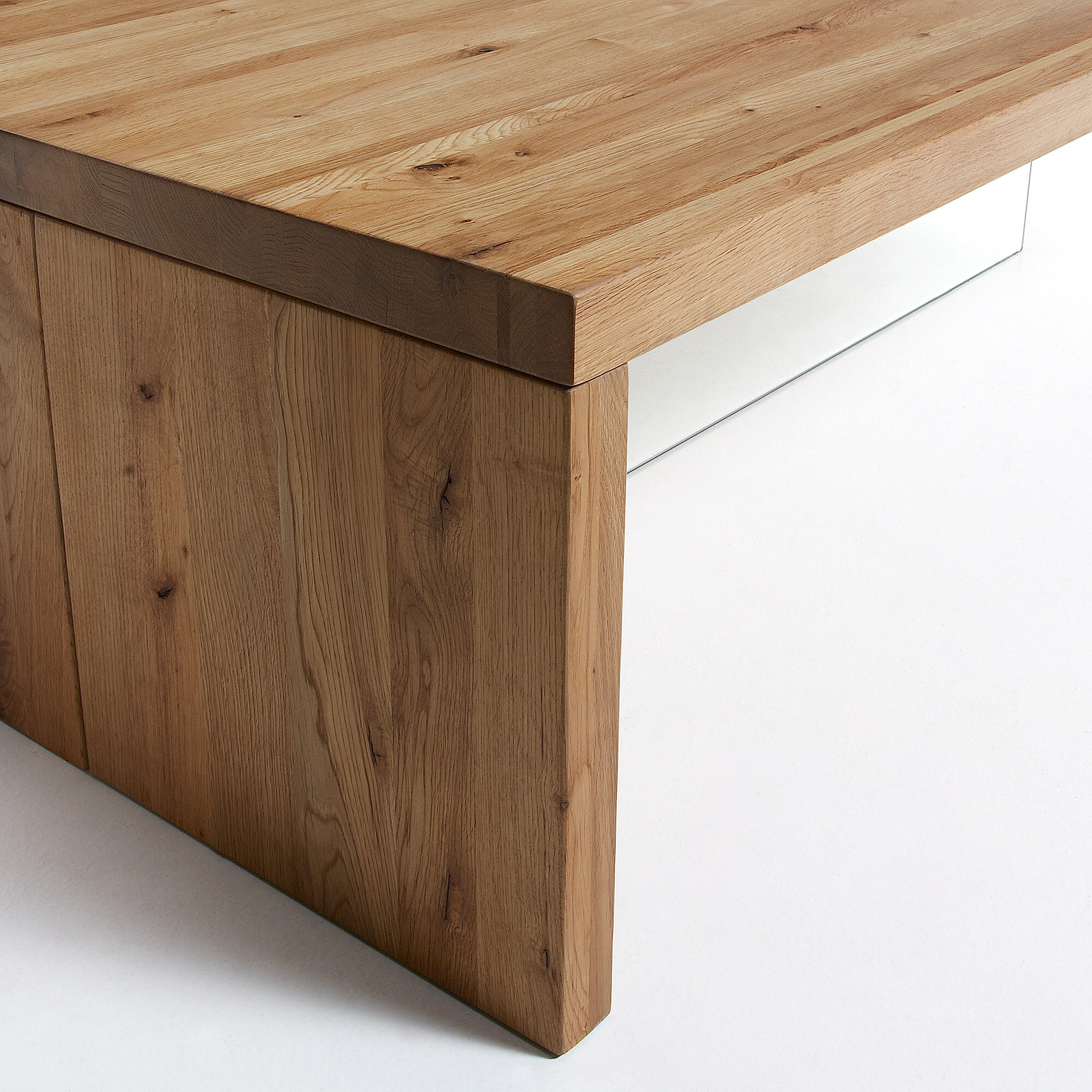 Kave Home Salontafel 'Tulsi' Eiken / glas, 120 x 70cm