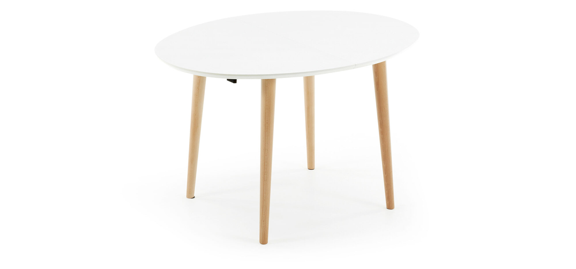 Kave Home Uitschuifbare Ovale Eettafel 'Oqui' 120 - 200 x 90cm, kleur Wit