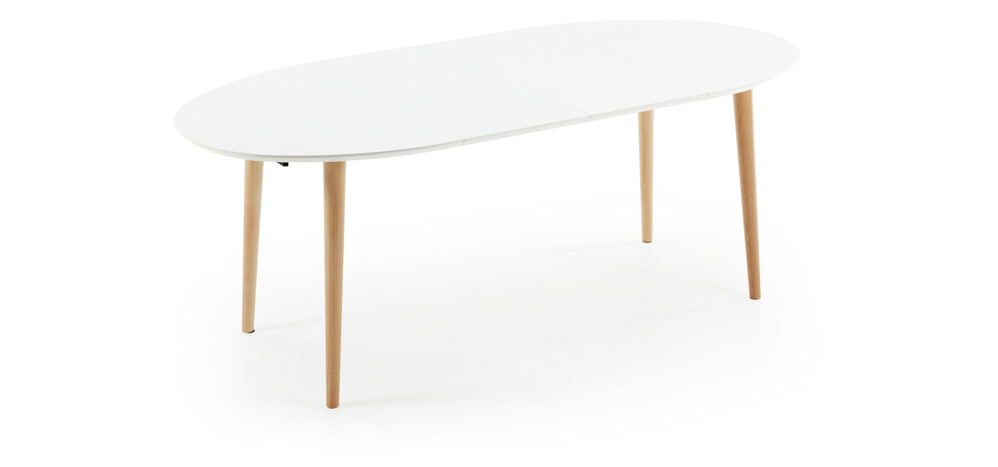 Kave Home Uitschuifbare Ovale Eettafel 'Oqui' 120 - 200 x 90cm, kleur Wit