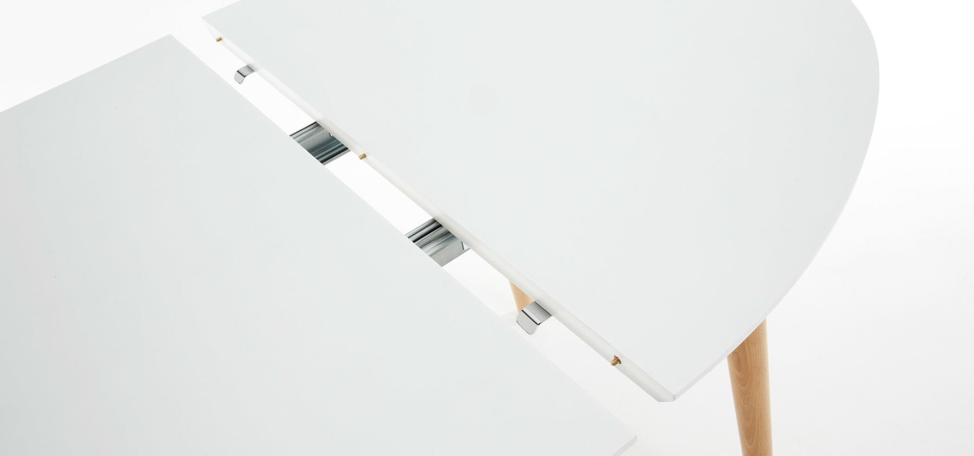 Kave Home Uitschuifbare Ovale Eettafel 'Oqui' 120 - 200 x 90cm, kleur Wit