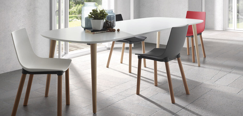 Kave Home Uitschuifbare Ovale Eettafel 'Oqui' 120 - 200 x 90cm, kleur Wit