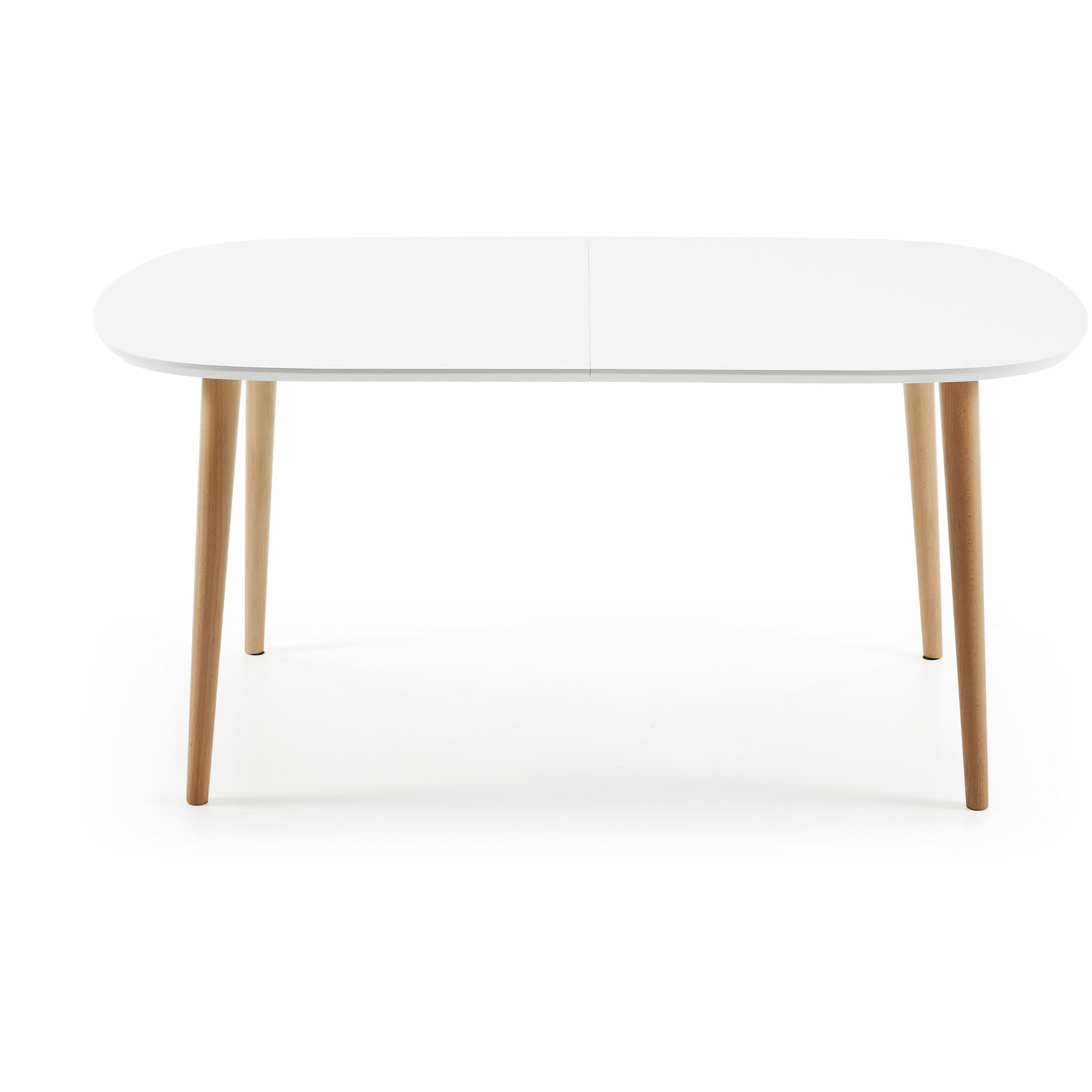 Kave Home Uitschuifbare Ovale Eettafel 'Oqui' 160 - 260 x 100cm, kleur Wit