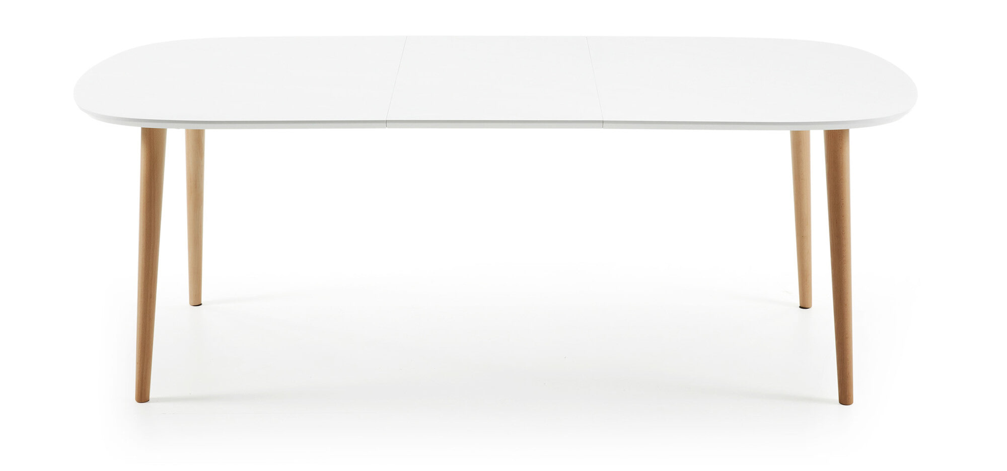 Kave Home Uitschuifbare Ovale Eettafel 'Oqui' 160 - 260 x 100cm, kleur Wit