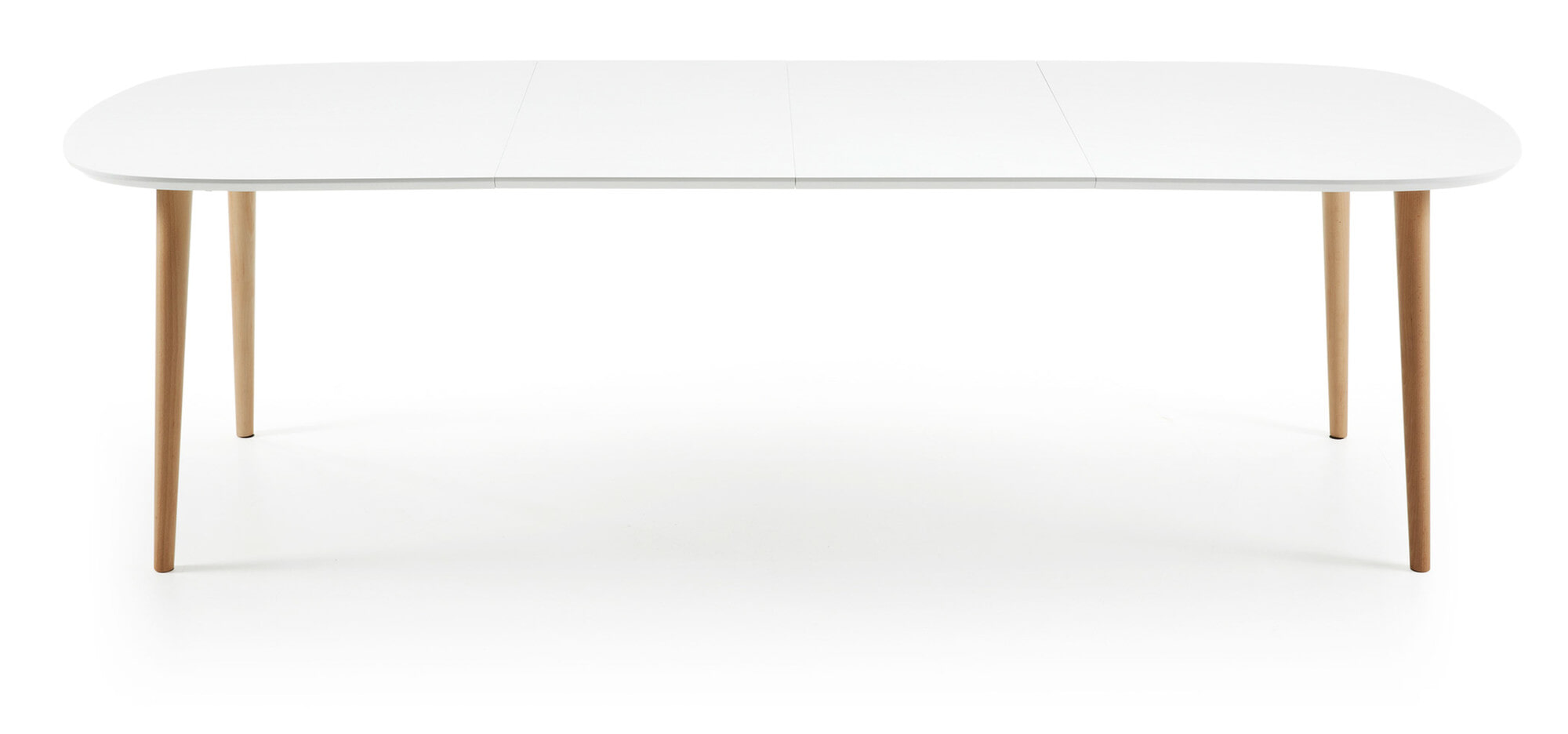 Kave Home Uitschuifbare Ovale Eettafel 'Oqui' 160 - 260 x 100cm, kleur Wit