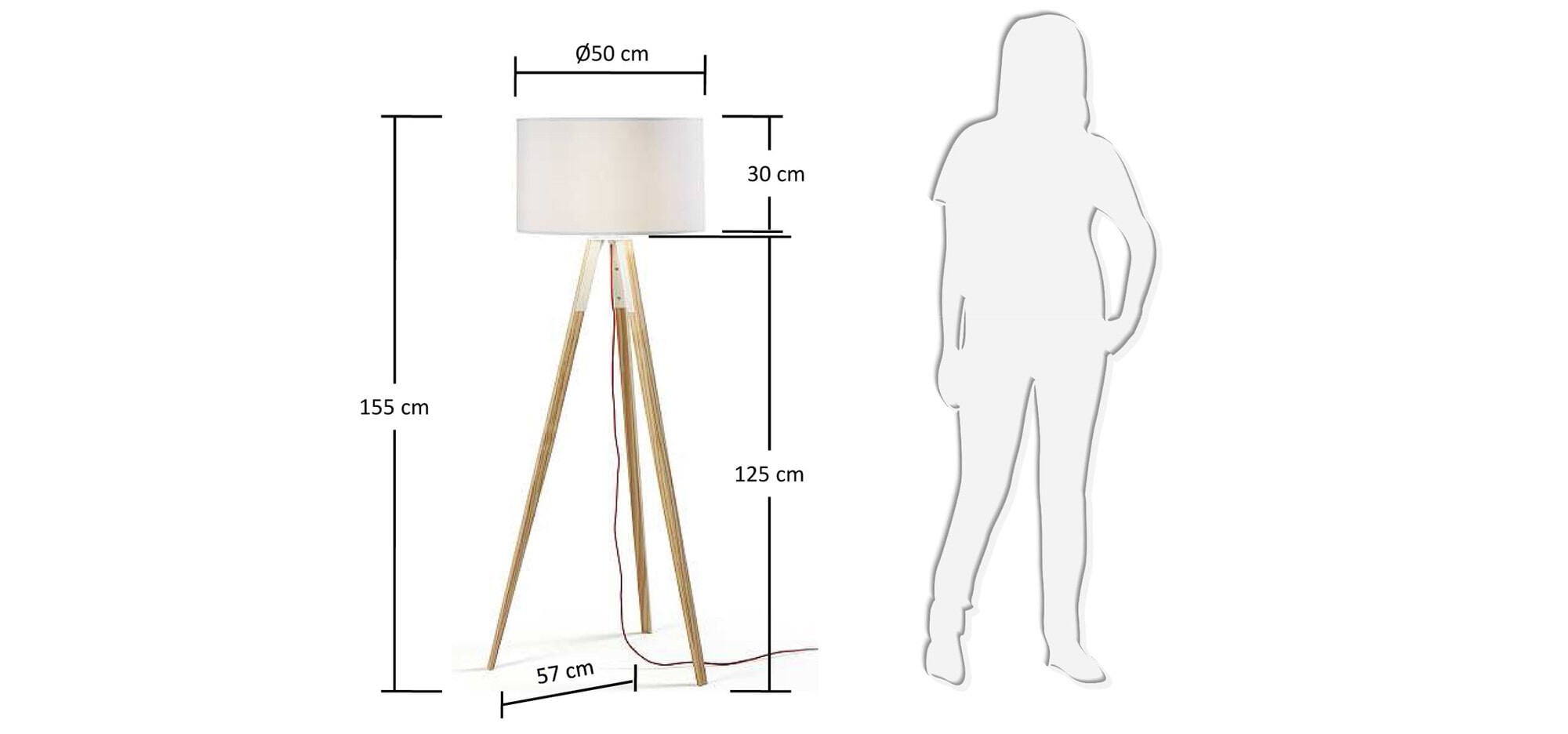 Kave Home Vloerlamp 'Iguazu' kleur Wit