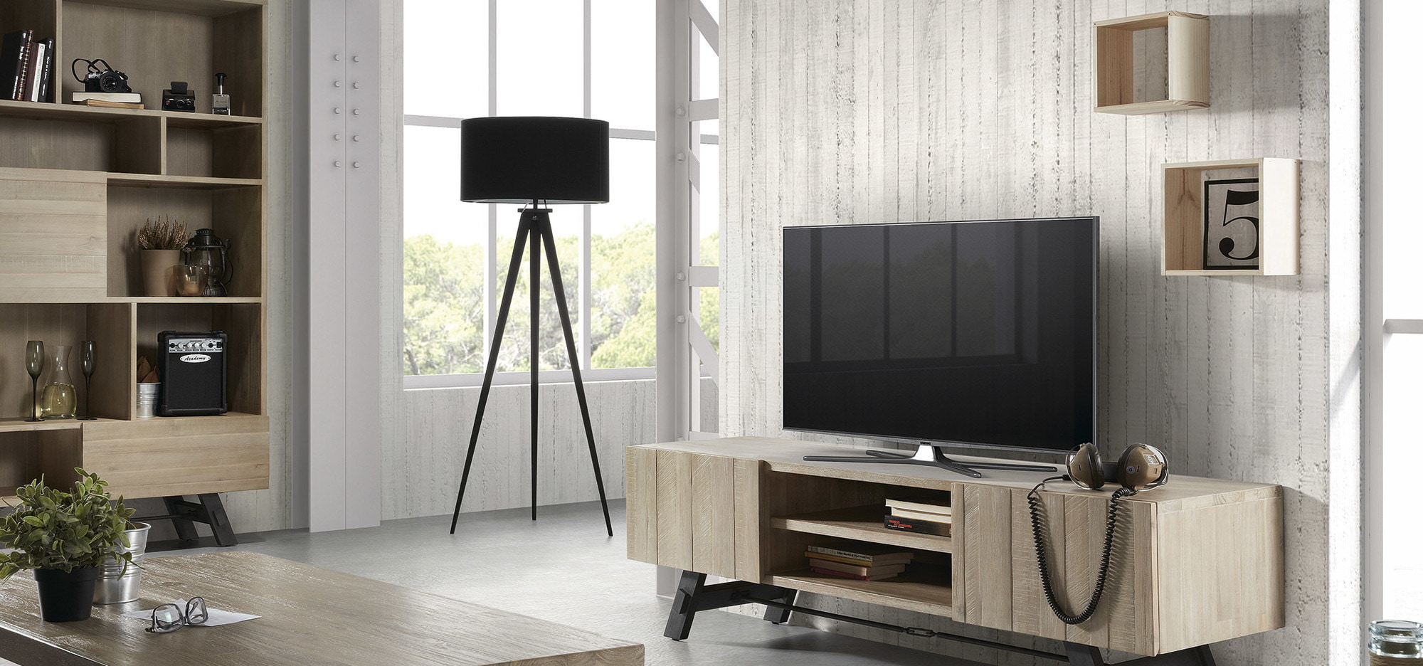 Kave Home Vloerlamp 'Iguazu', kleur zwart