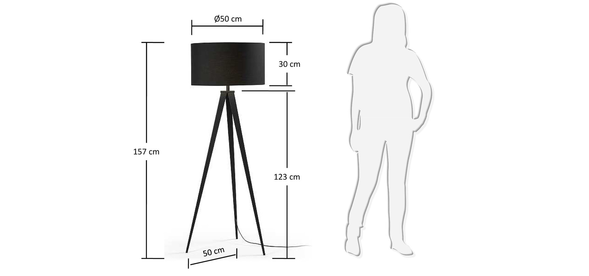 Kave Home Vloerlamp 'Iguazu', kleur zwart
