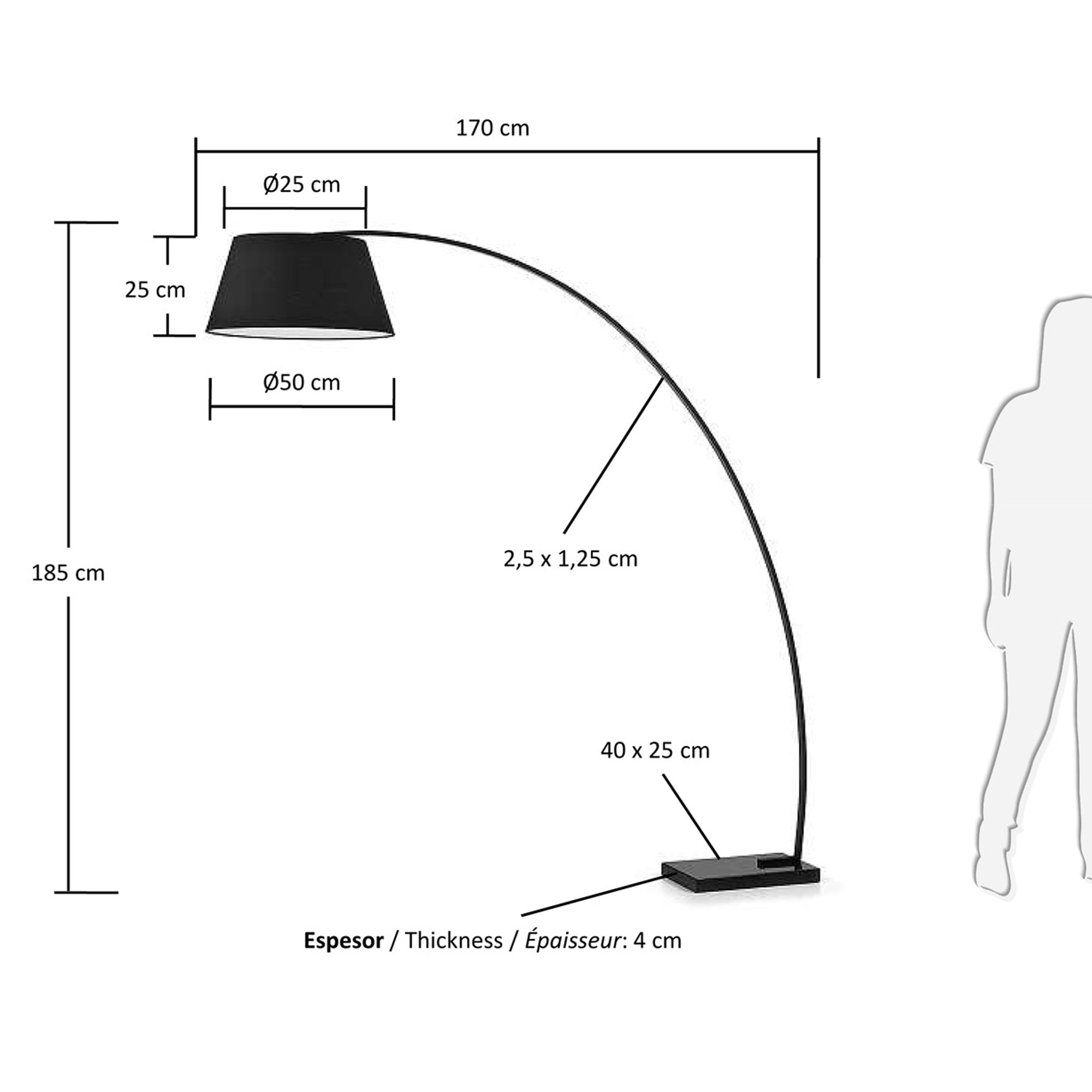 Kave Home Vloerlamp 'Juhe' kleur Zwart