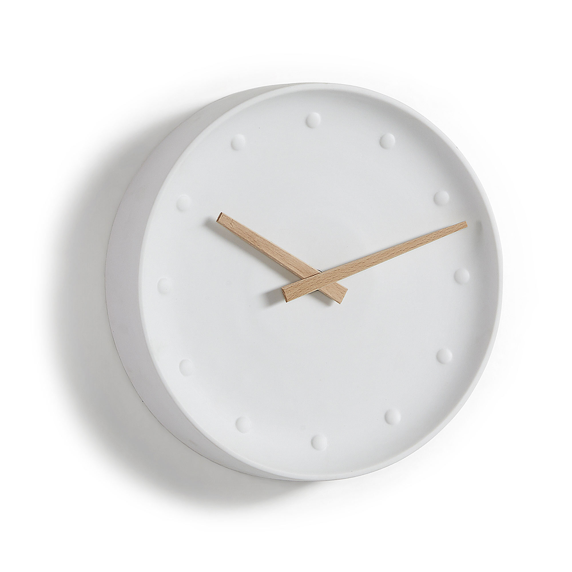 Kave Home Wandklok 'Wana' 25cm, kleur Wit Kave Home Wandklok 'Wana' 25cm, kleur Wit