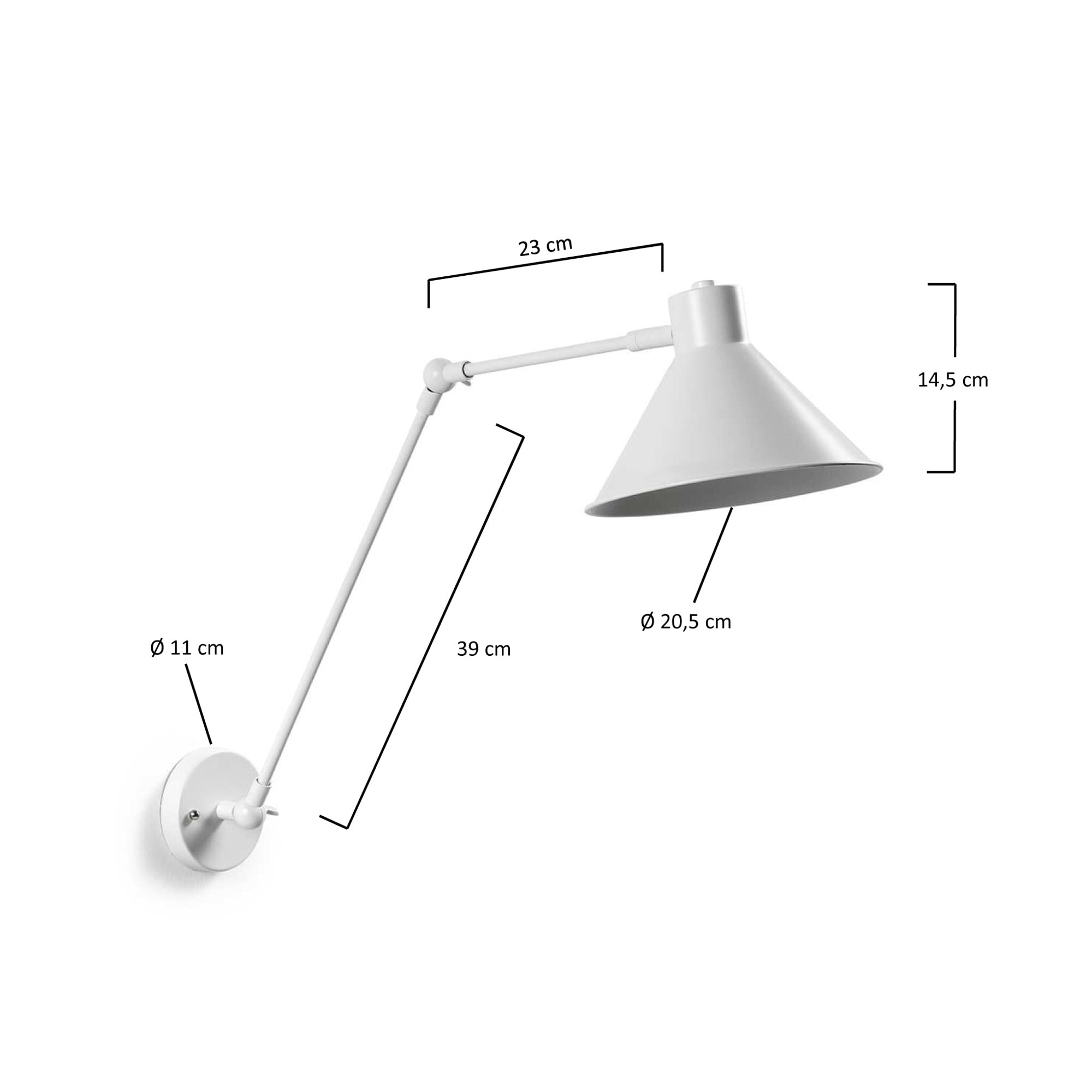 Kave Home wandlamp 'Dione', kleur wit