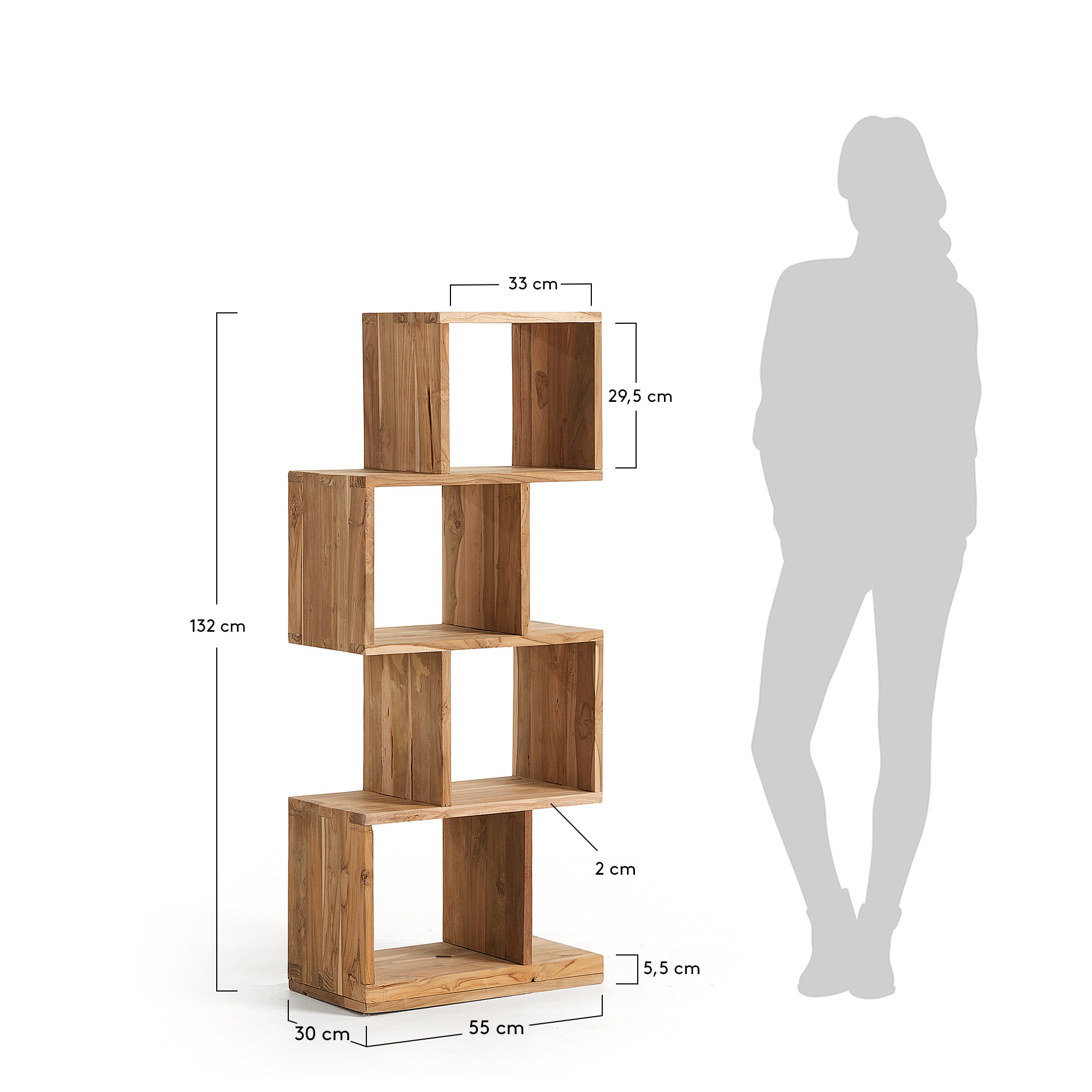 Kave Home Wandrek 'Aroba' 132cm hoog, kleur naturel