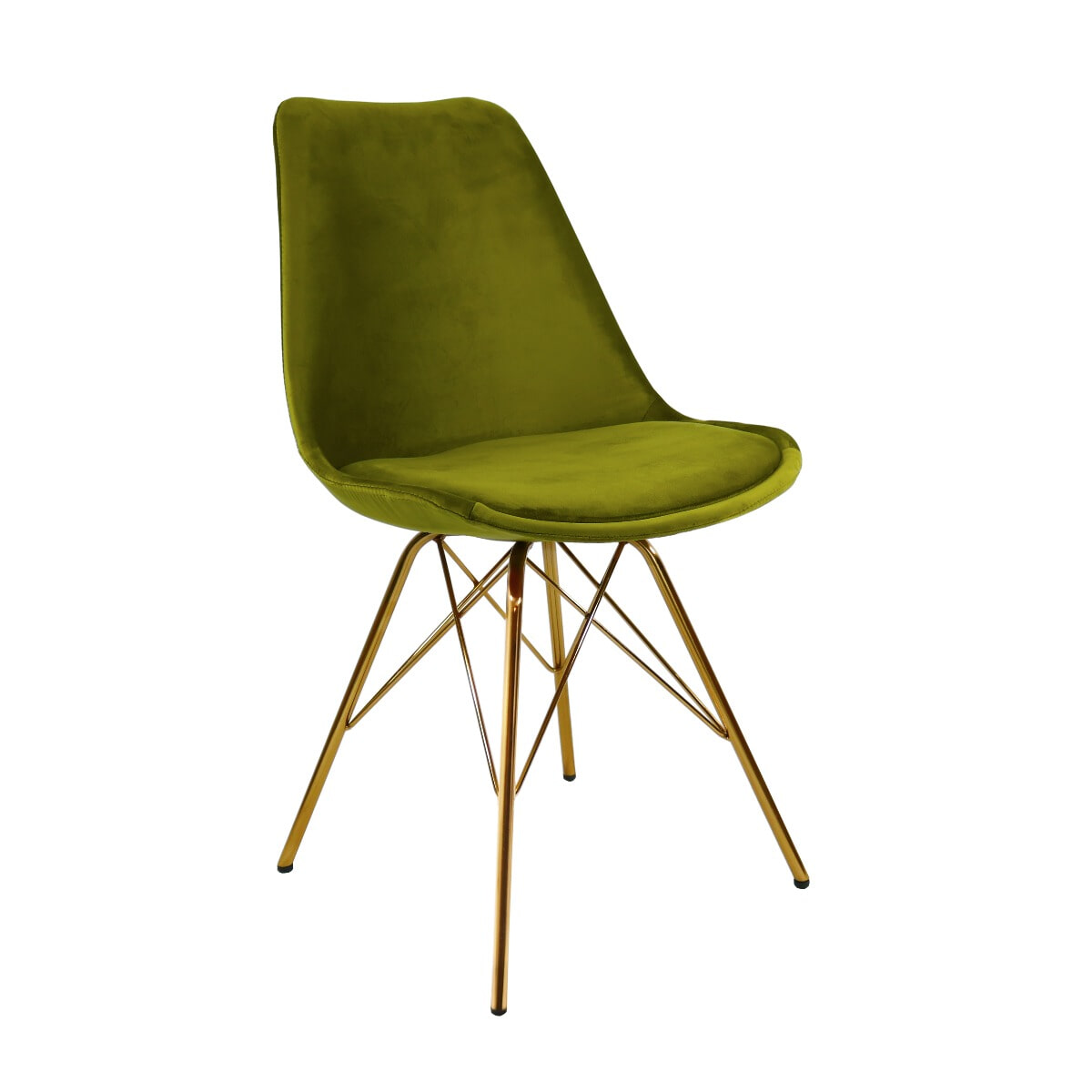 KICK Eetkamerstoel 'Vivien' Goud Frame, kleur Groen KICK Eetkamerstoel 'Vivien' Goud Frame, kleur Groen