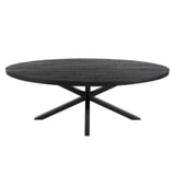 KICK Ovale Eettafel 'Luke' Mangohout, 240 x 100cm, kleur Zwart