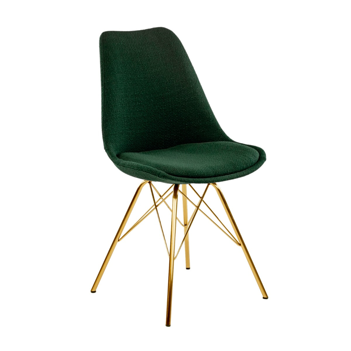 KICK Eetkamerstoel 'Jens' Goud Frame, kleur Donkergroen KICK Eetkamerstoel 'Jens' Goud Frame, kleur Donkergroen