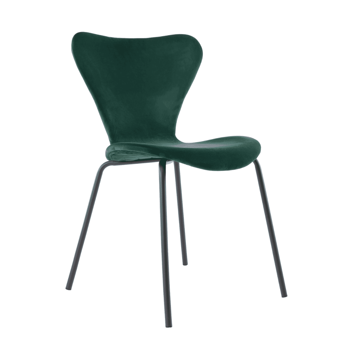 KICK Eetkamerstoel 'Femm' Velvet, kleur Donkergroen KICK Eetkamerstoel 'Femm' Velvet, kleur Donkergroen