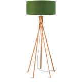Good&Mojo Vloerlamp 'Kilimanjaro' Bamboe en Eco linnen, kleur Groen
