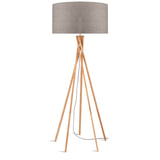 Good&Mojo Vloerlamp 'Kilimanjaro' Bamboe en Eco linnen, kleur Donkerbeige