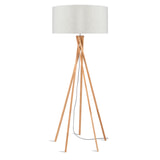 Good&Mojo Vloerlamp 'Kilimanjaro' Bamboe en Eco linnen, kleur Beige