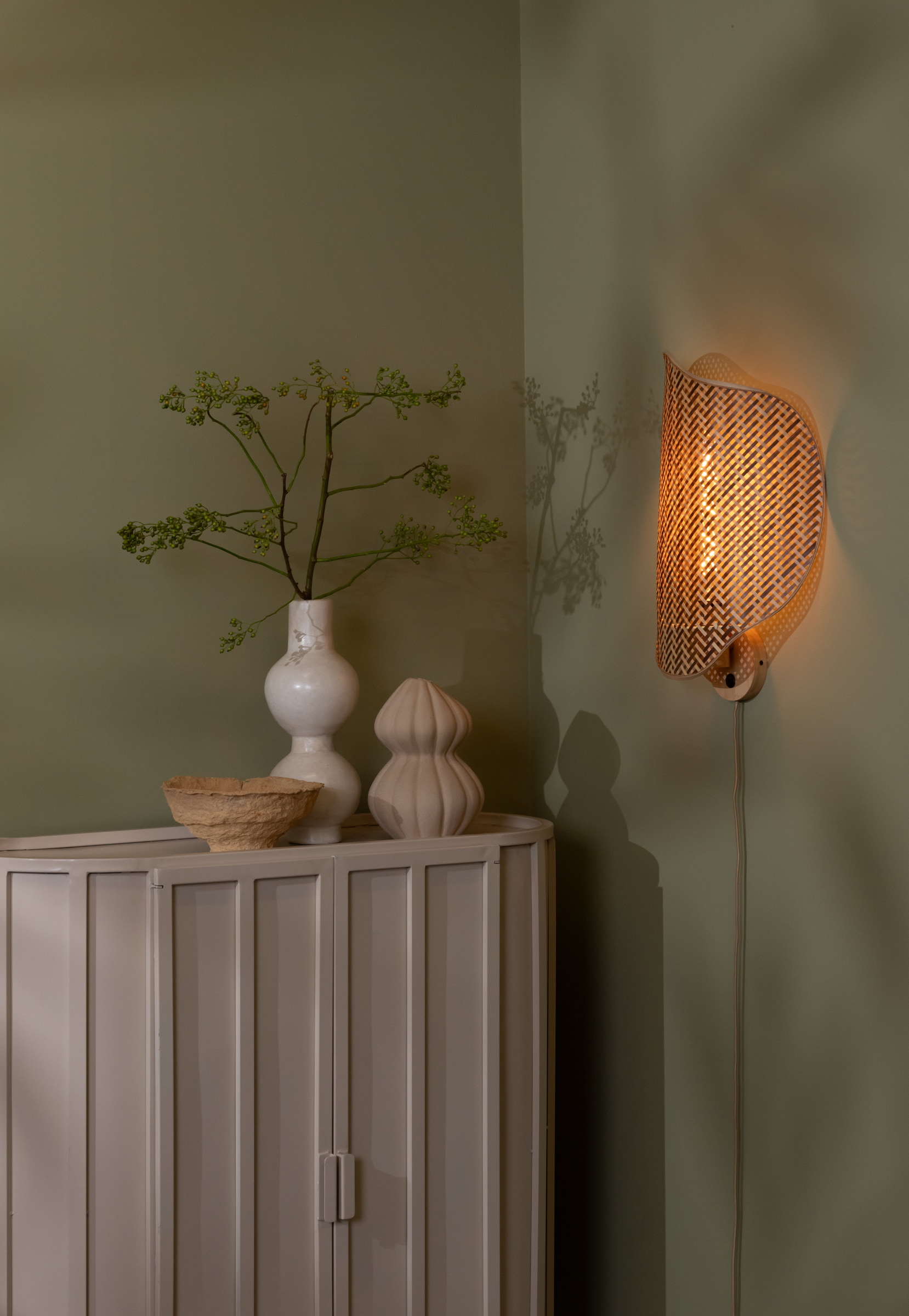 GOOD&MOJO Wandlamp 'Kinabalu' Bamboe, kleur Naturel/Bruin