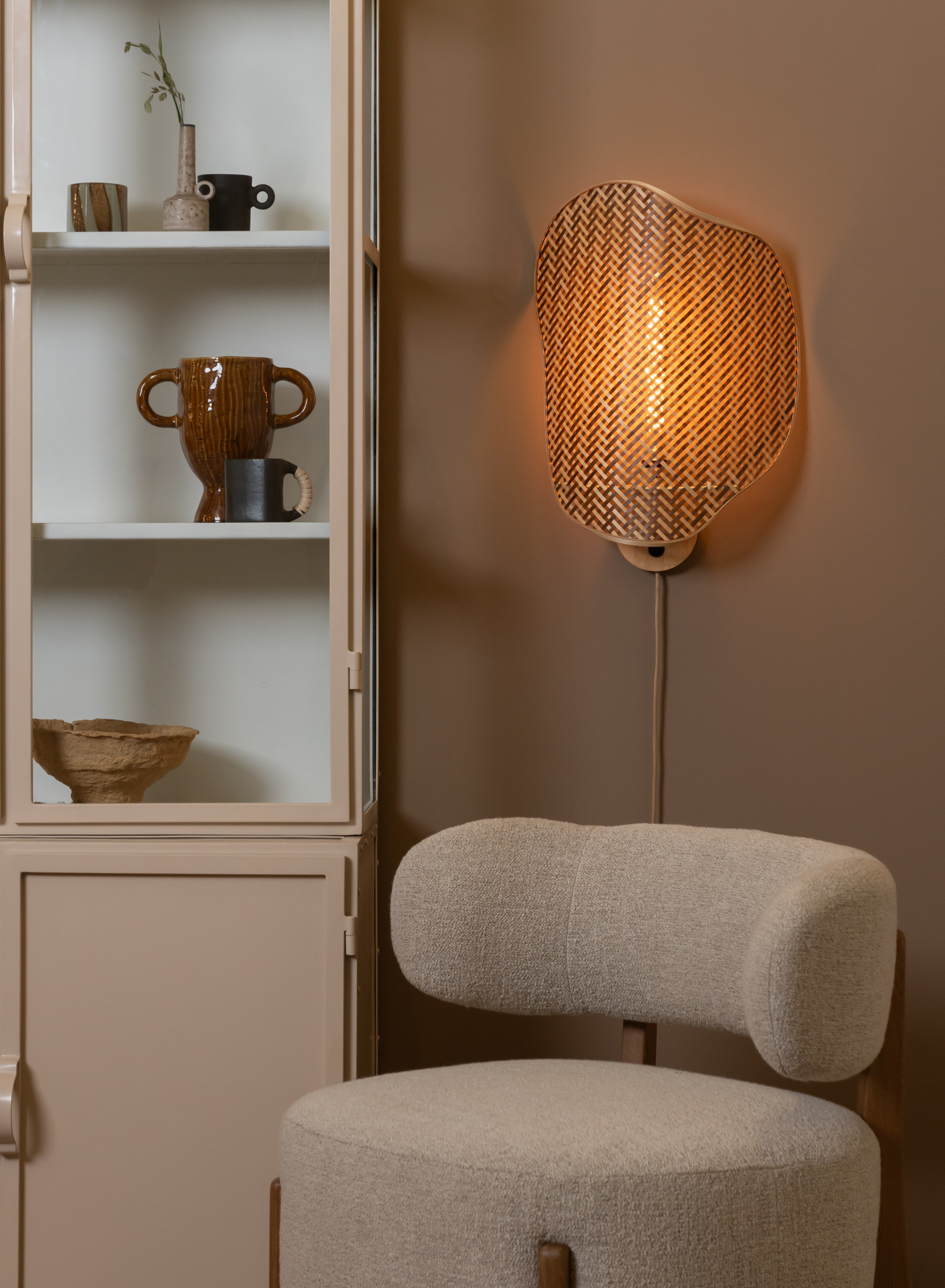 GOOD&MOJO Wandlamp 'Kinabalu' Bamboe, kleur Naturel/Bruin