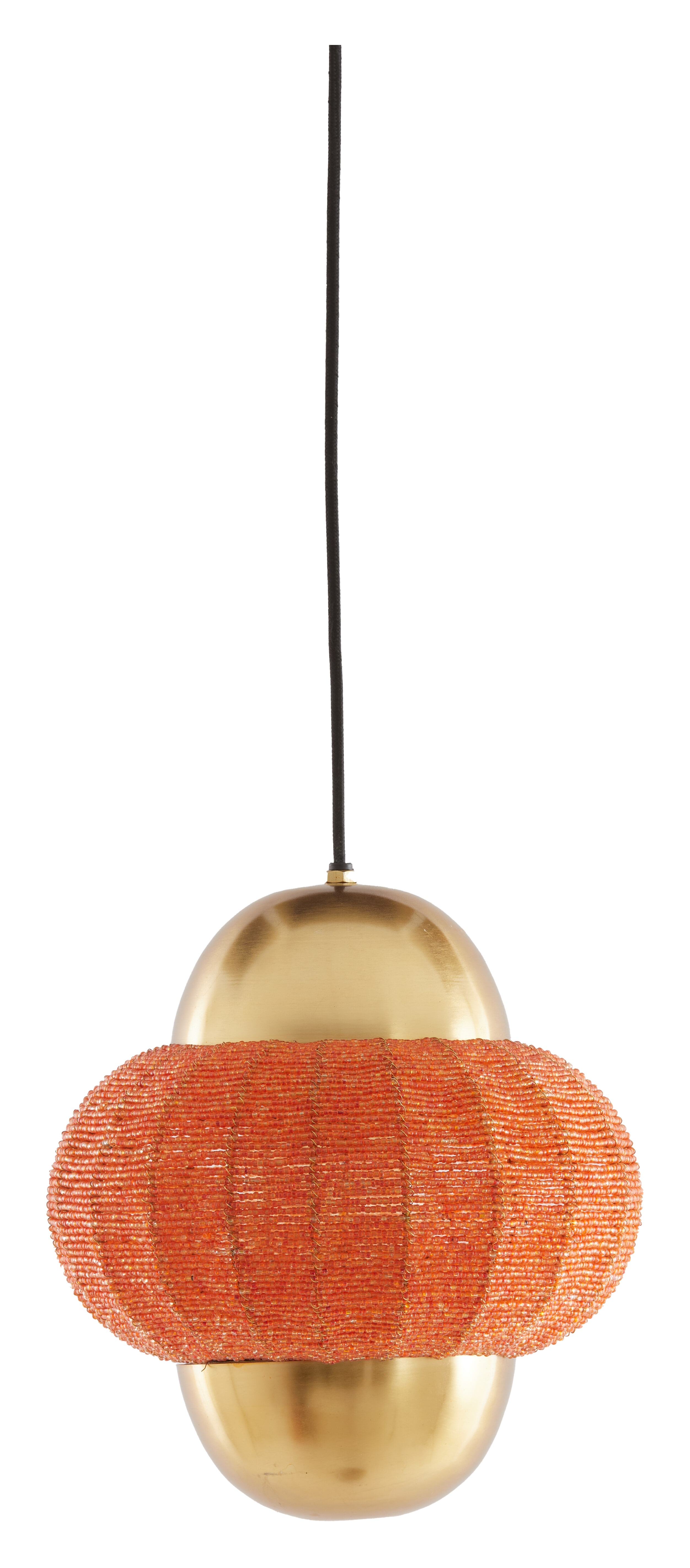 Light & Living Hanglamp Cetara Kralen, 26cm - Oranje/Brons