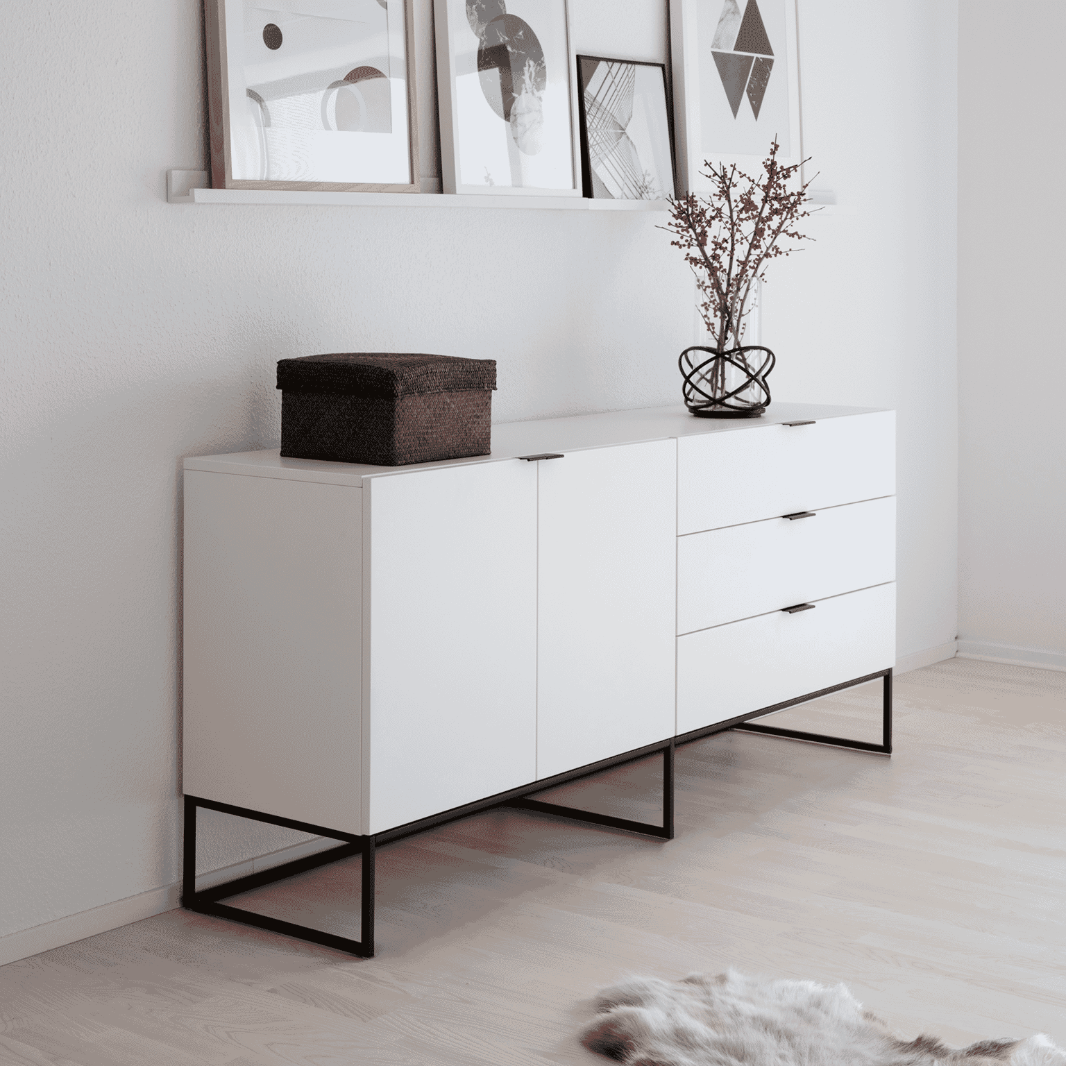 Interstil Dressoir 'Kobe' 180cm, kleur wit Interstil Dressoir 'Kobe' 180cm, kleur wit