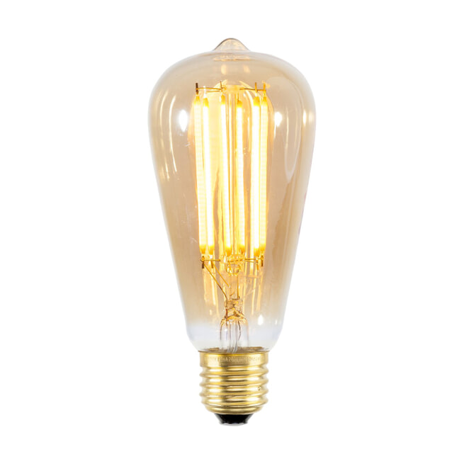Kooldraadlamp 'Peer' E27 LED 3,5W goldline 14cm, dimbaar