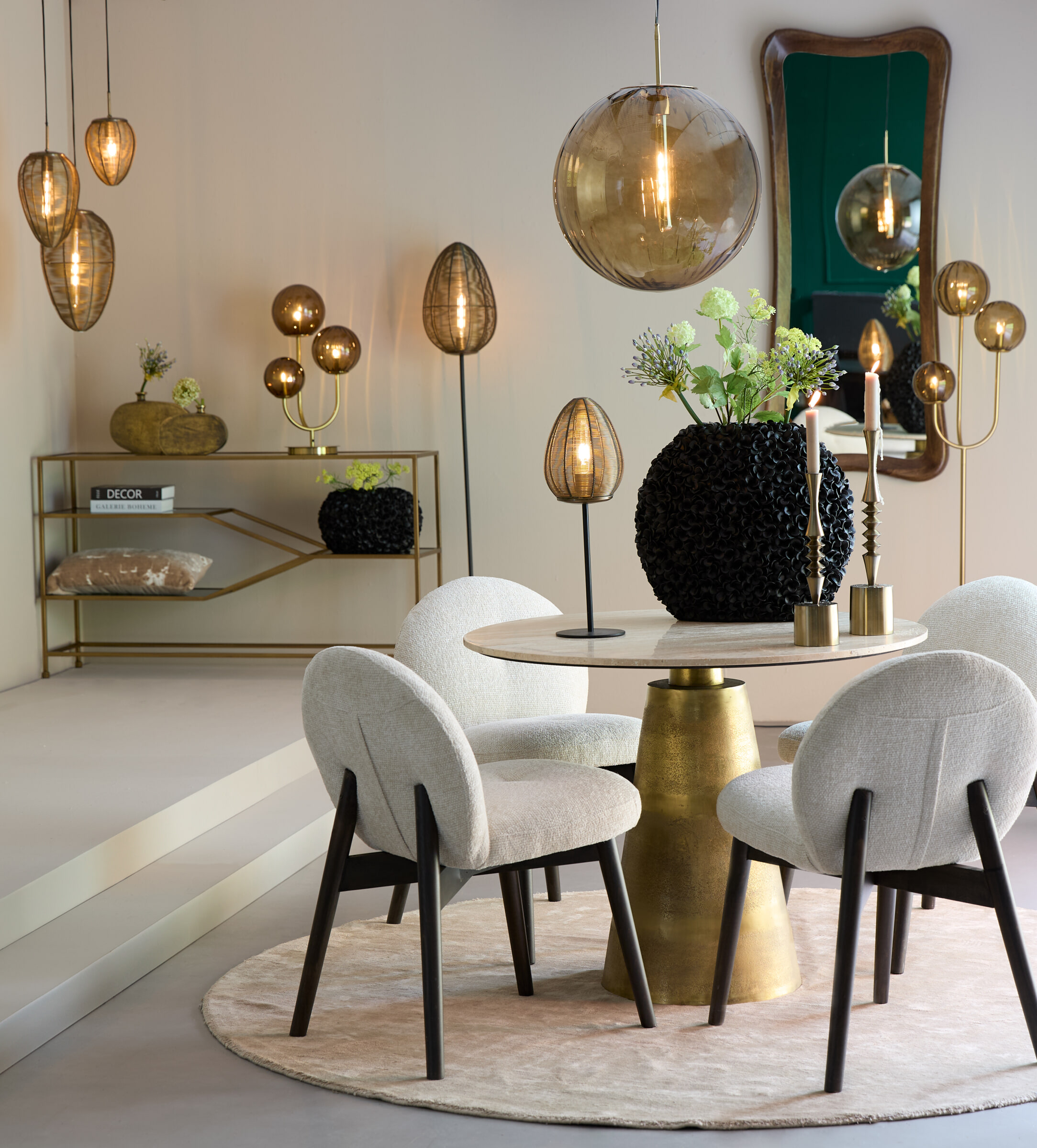 Light & Living Vaas 'Phylia' ø38cm, kleur Mat Zwart