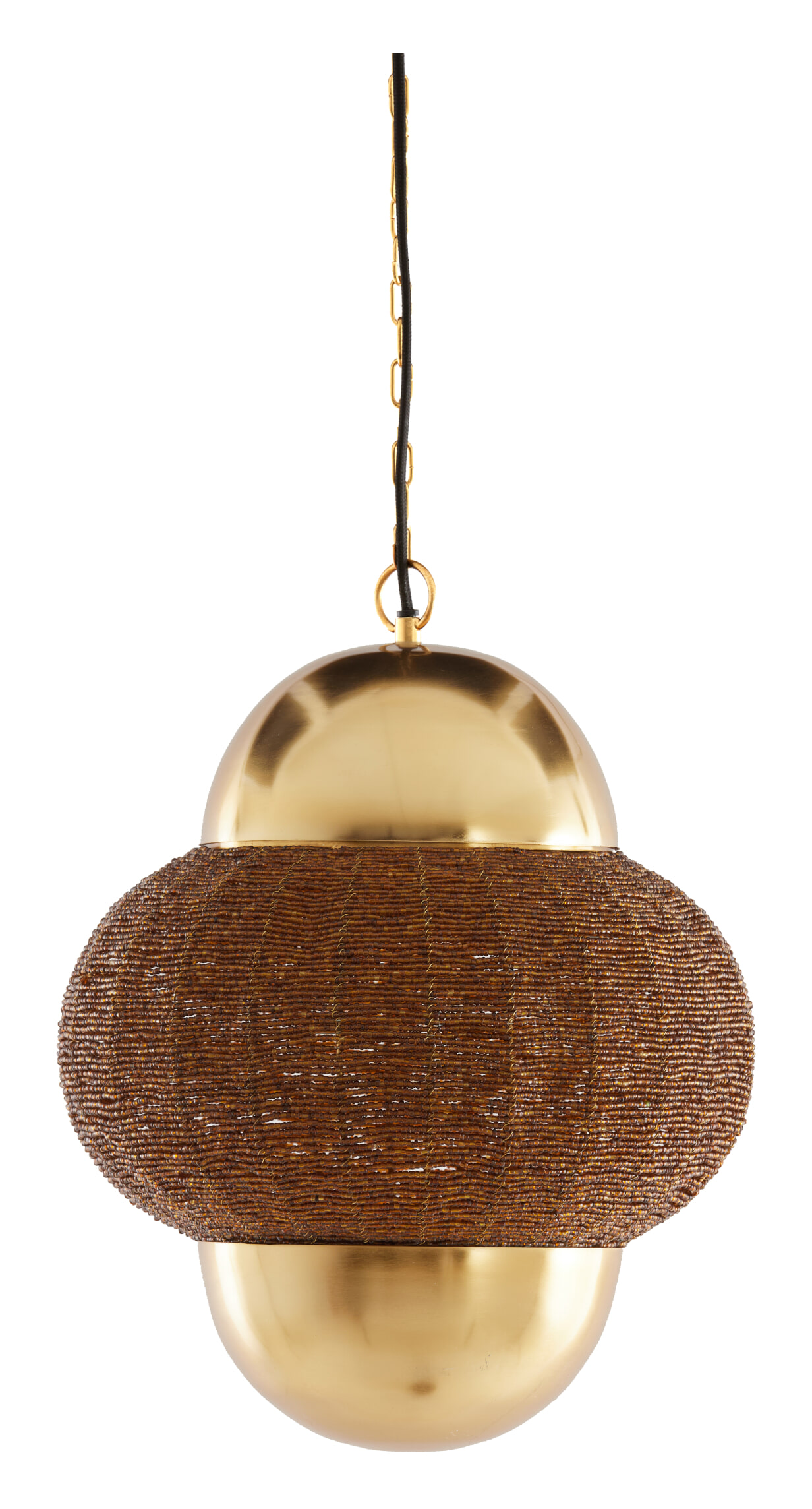 Light & Living Hanglamp Cetara Kralen, 33cm - Bruin/Brons