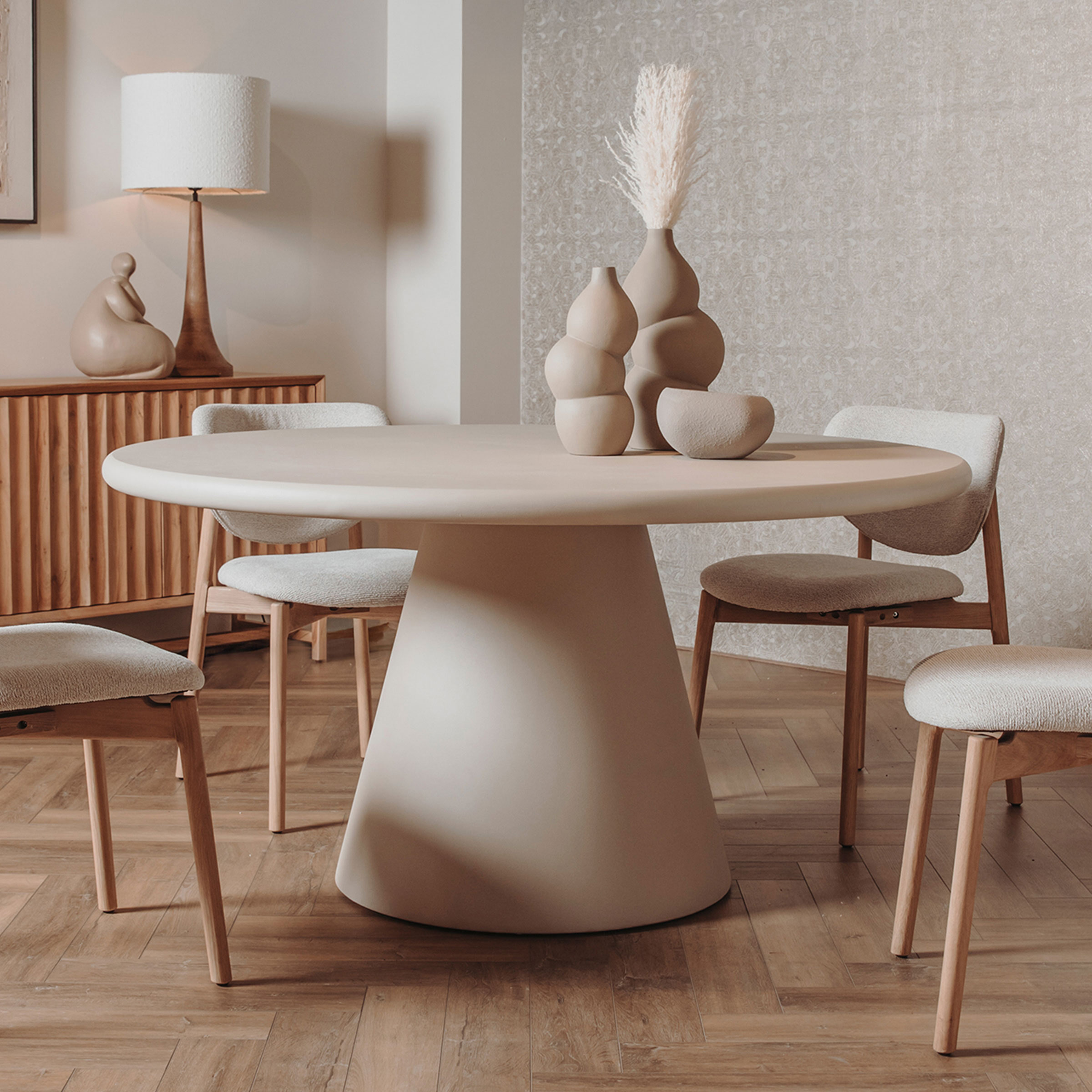 Tower Living Ronde Eettafel Mello 130cm - Beige