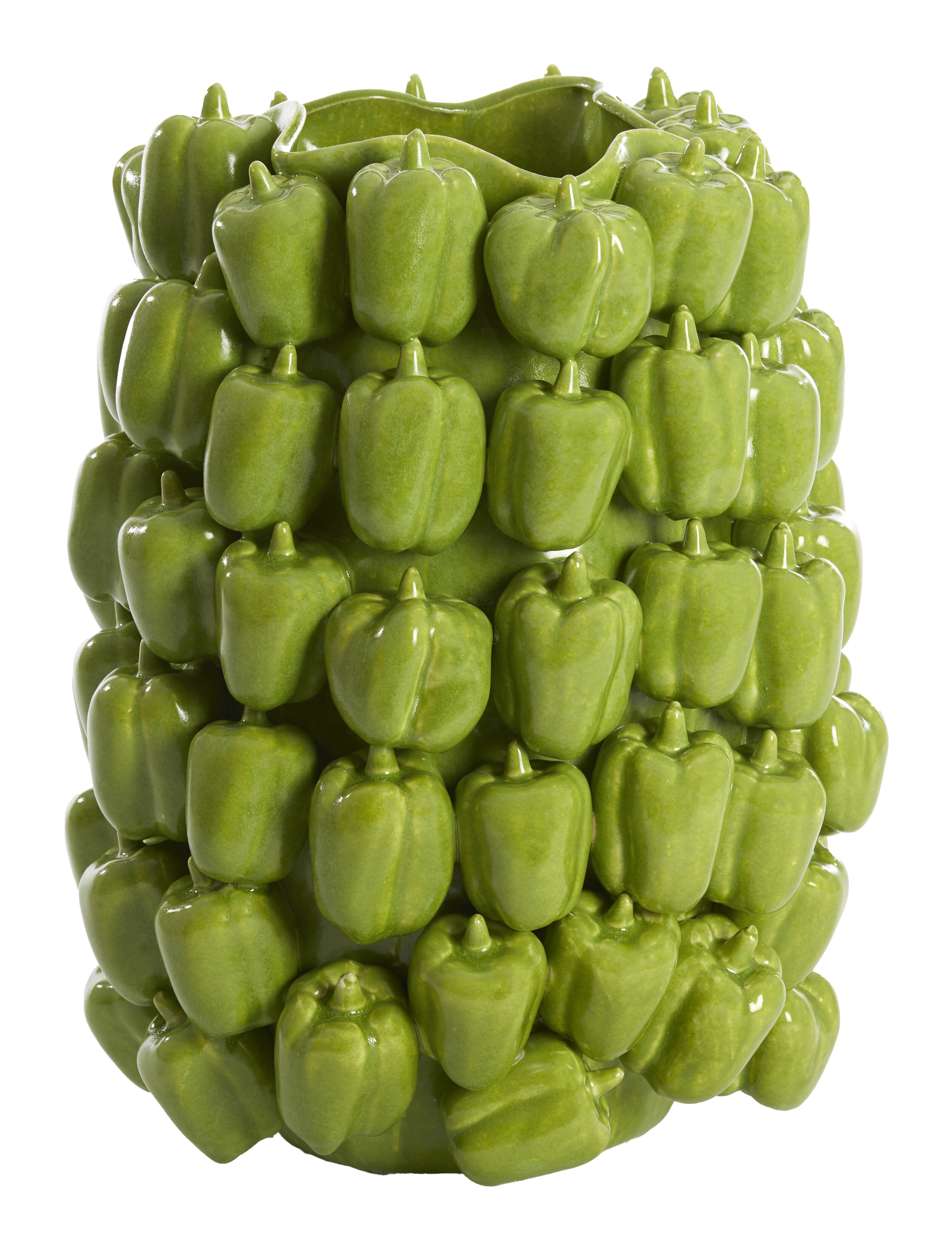 Light & Living Vaas Bellpepper Keramiek, 47cm - Groen