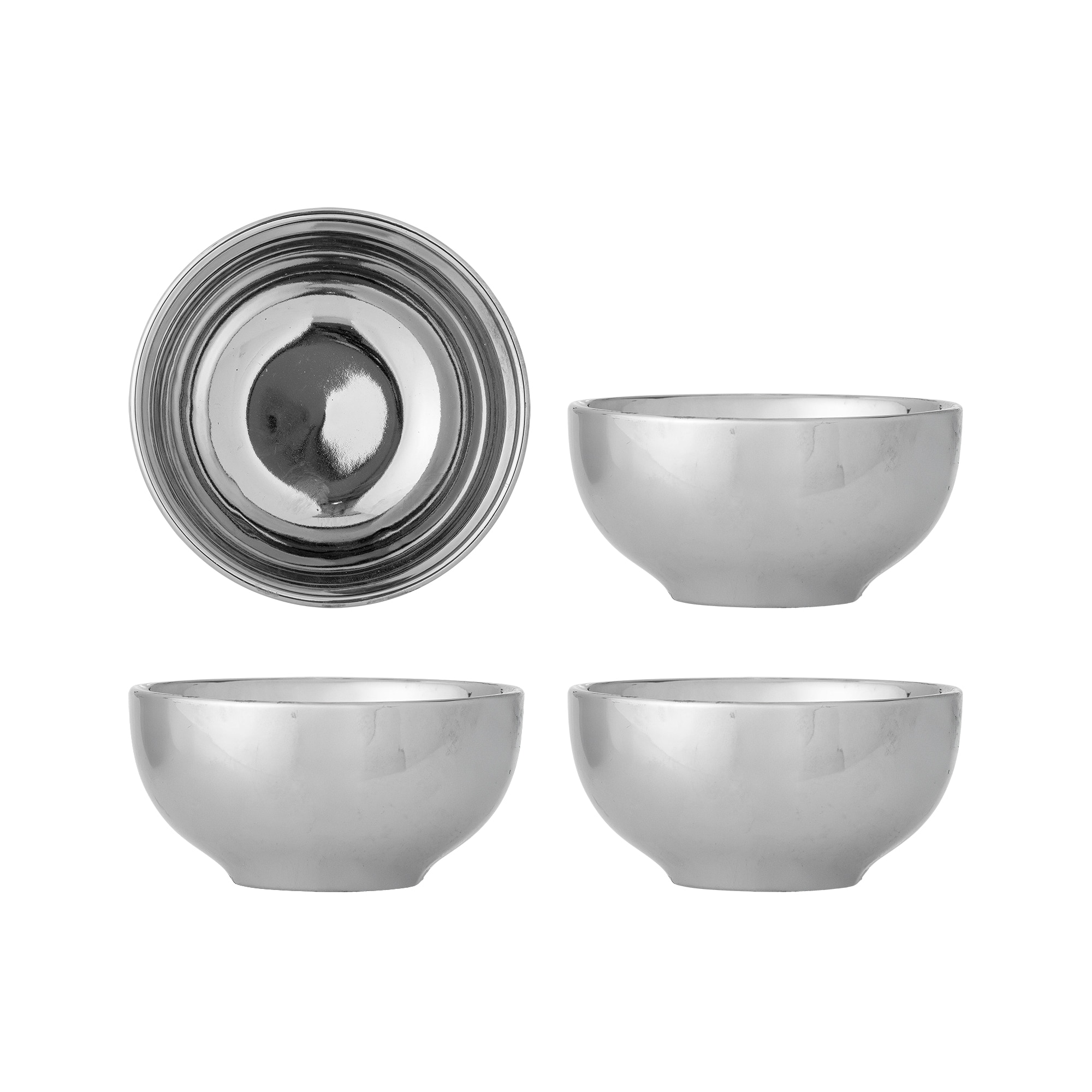 Bloomingville Schaal Shine Set van 4 stuks - Zilver