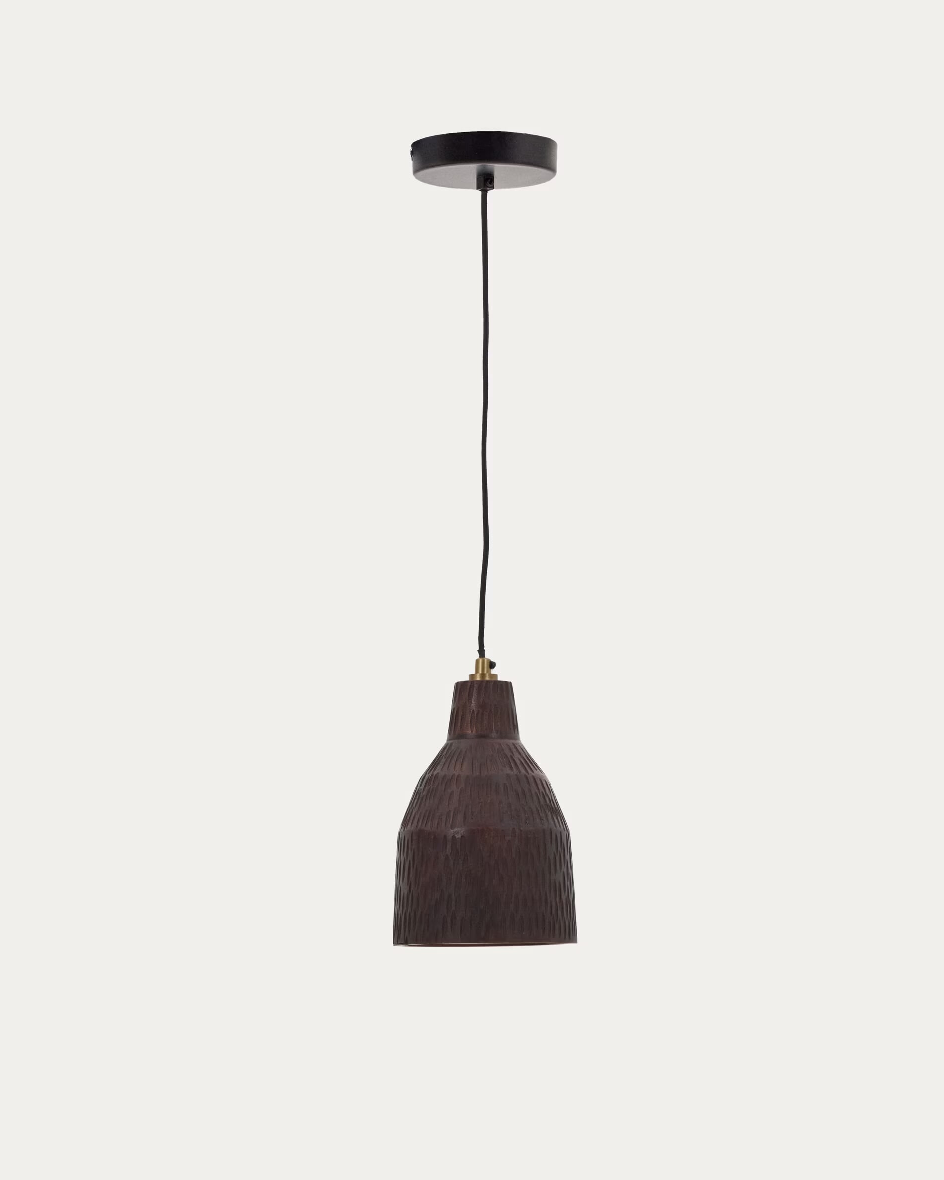 Kave Home Hanglamp Amire Mangohout, 15cm - Zwart