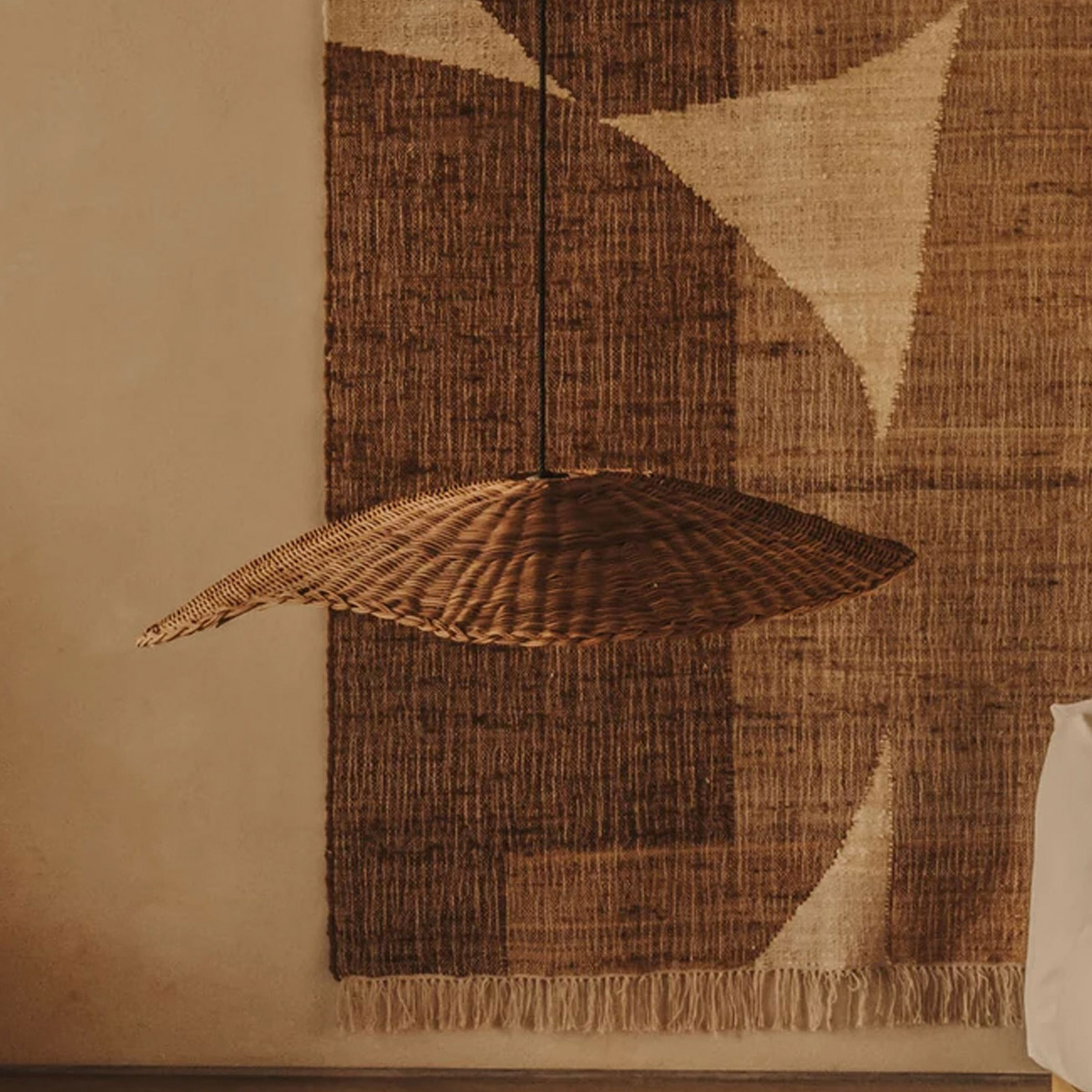 Kave Home Lampenkap Bisbal Rotan, Ø80cm (excl. fitting) - Naturel