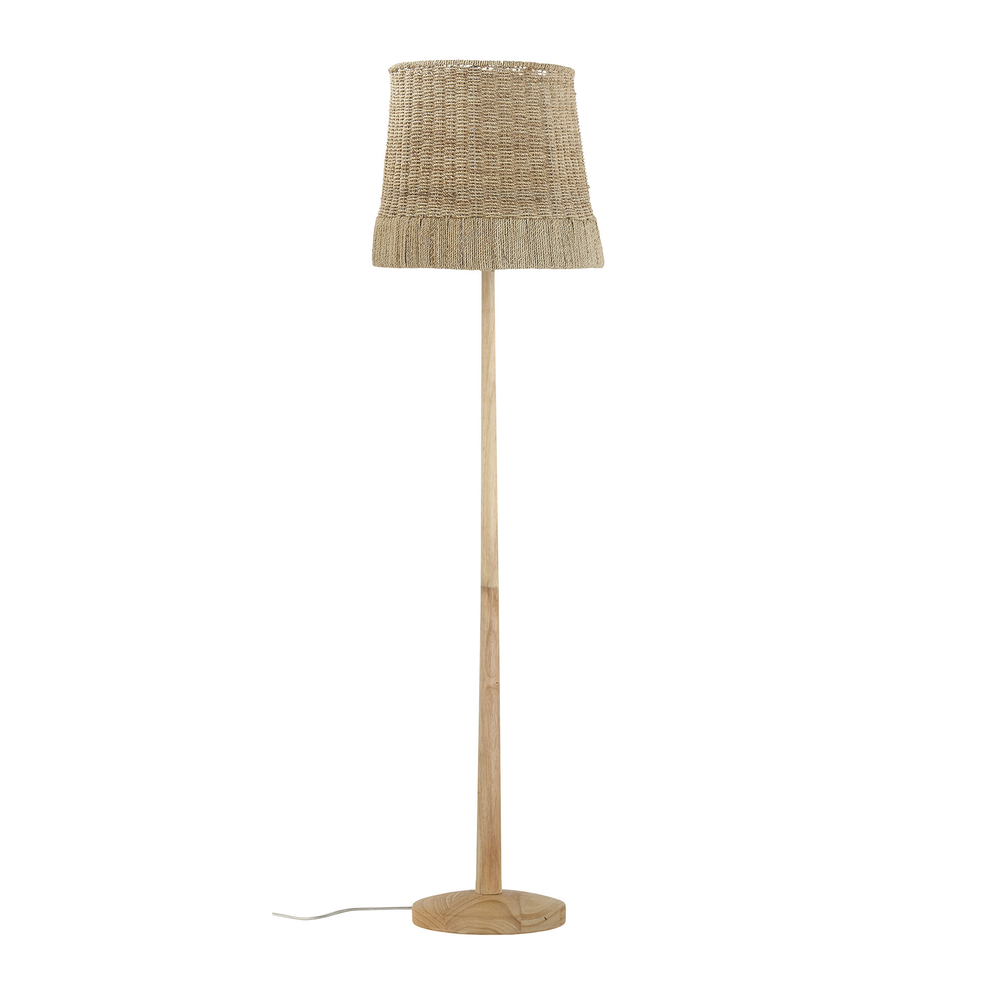 Bloomingville Vloerlamp Kakasi Rattan en rubberhout, 160cm - Naturel