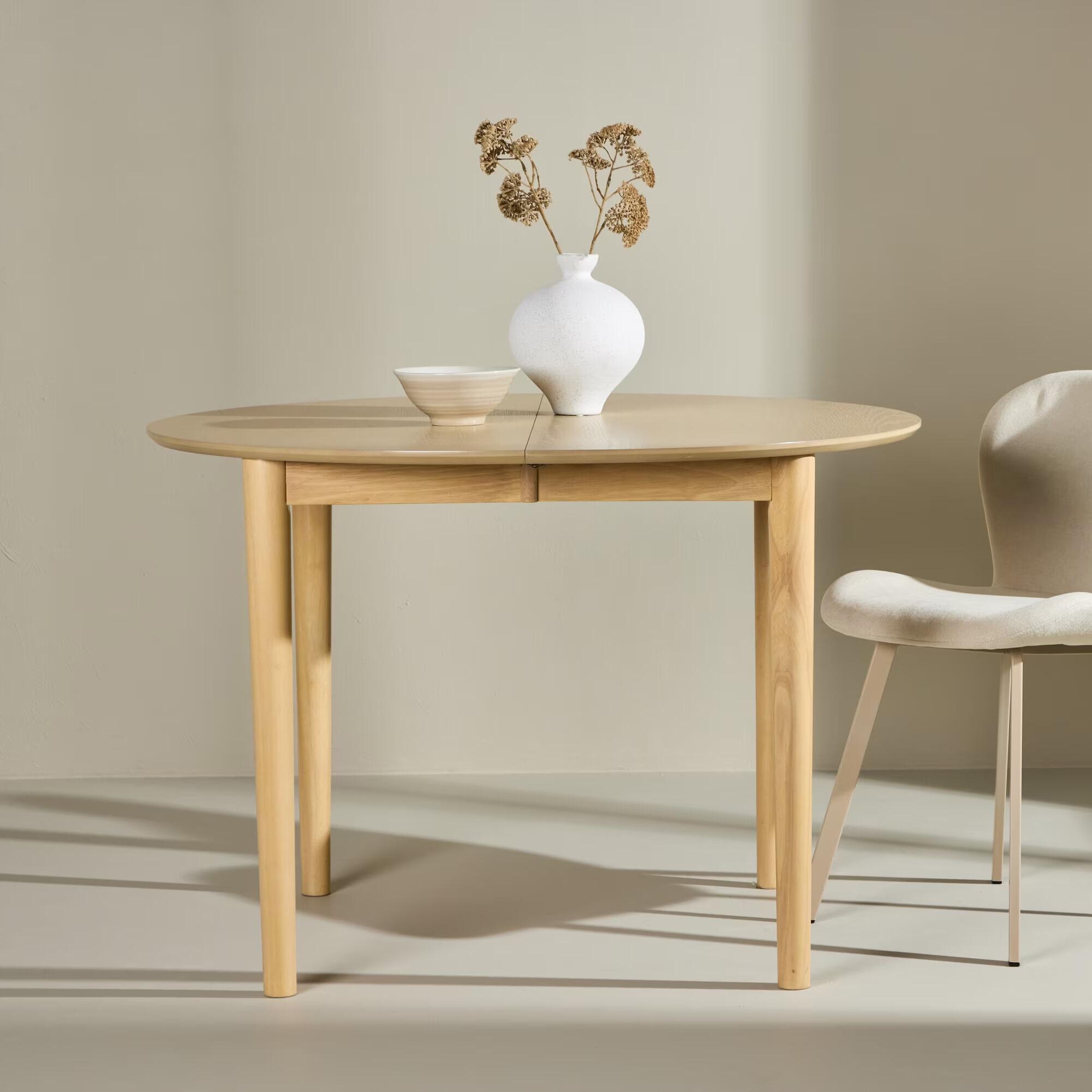 Nohr Ronde Uitschuifbare Eettafel Lacy Hout, 110/150 x 110cm - Naturel